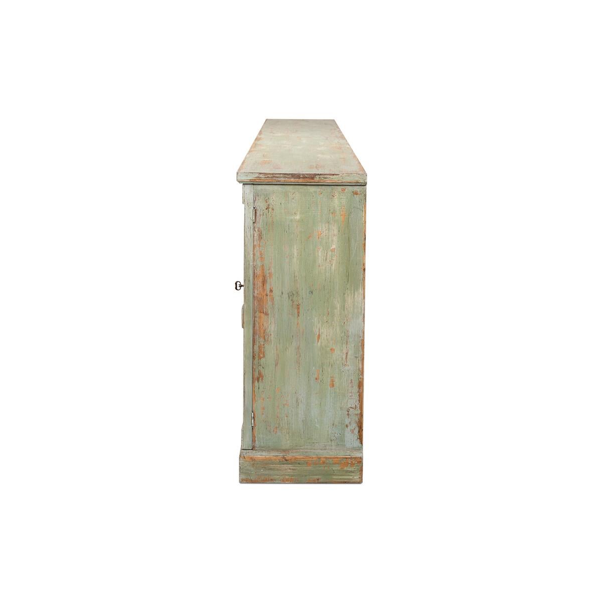 Wood Country Sage Painted Sideboard For Sale