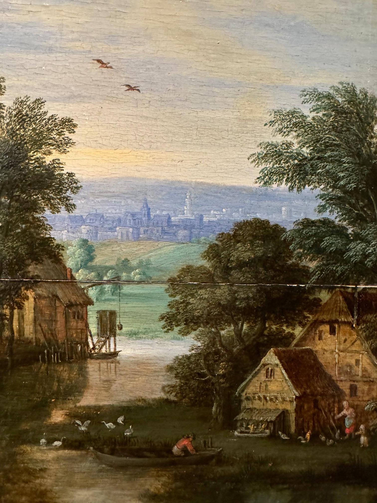 Country scene, oil on panel, Flanders 17th century For Sale 1