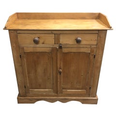 Used Country Scrubbed Pine Farmhouse Server Cupboard Cabinet