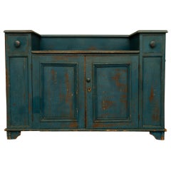 Antique Country Sideboard in Brilliant Blue