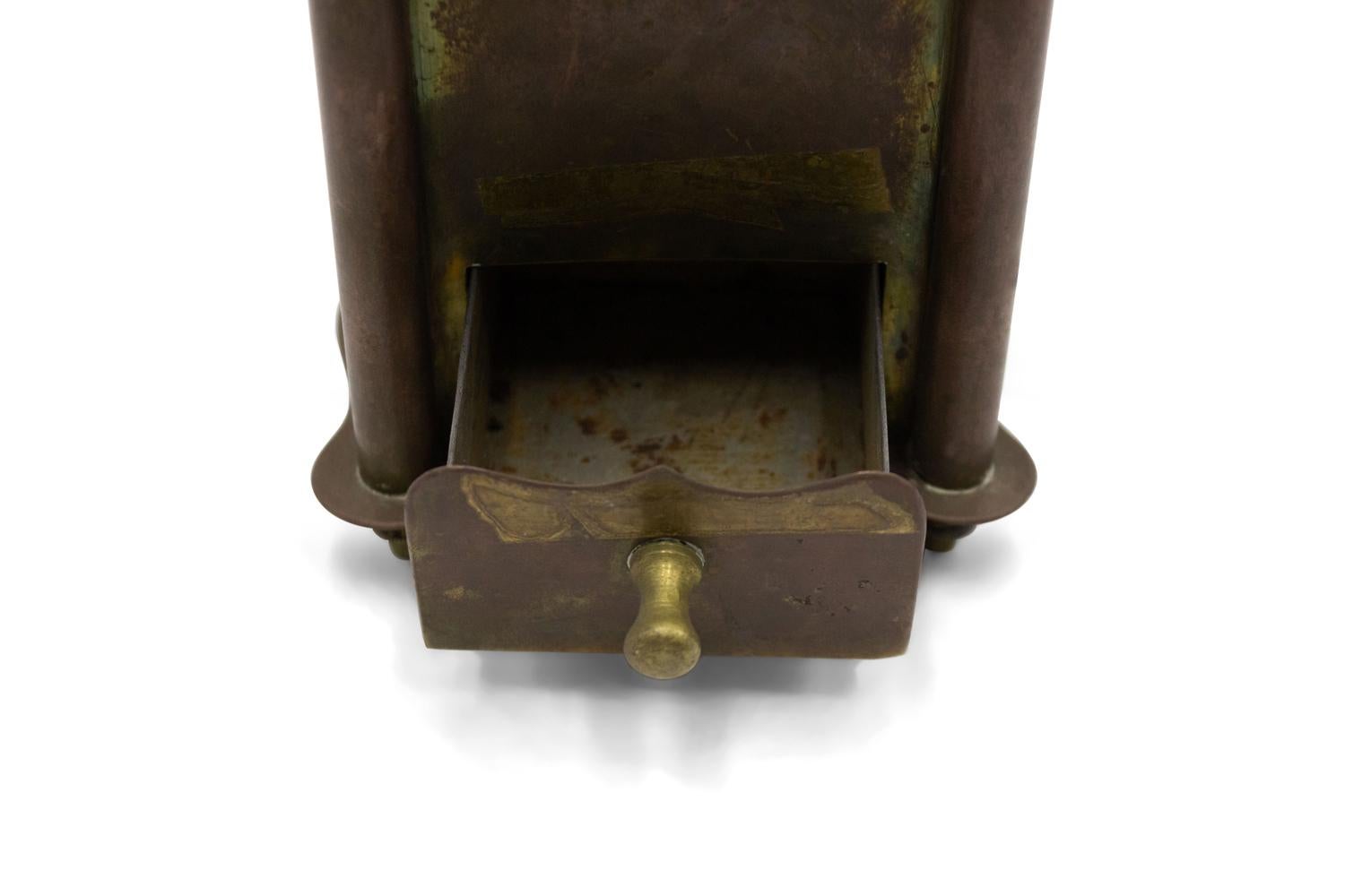 20ième siècle Country Small Brass Coffee Grinder en vente