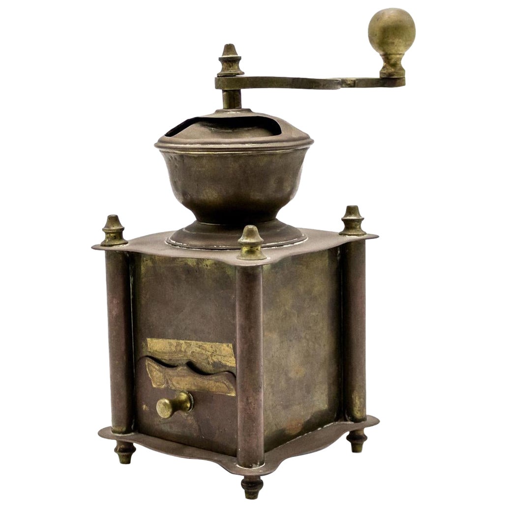 Country Small Brass Coffee Grinder