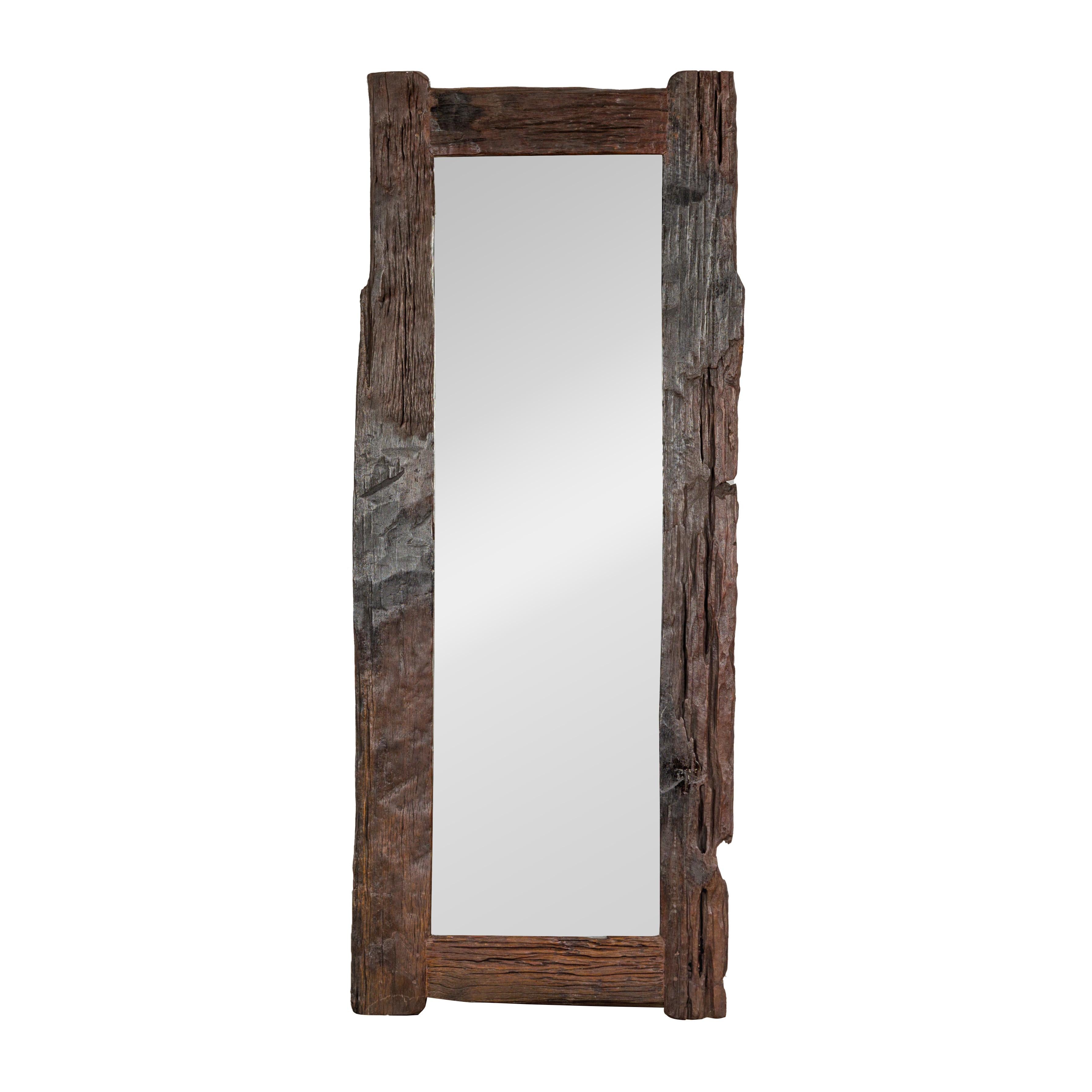 Antique Mirror in stile country trasformato in specchio a figura intera, carattere rustico in vendita 5