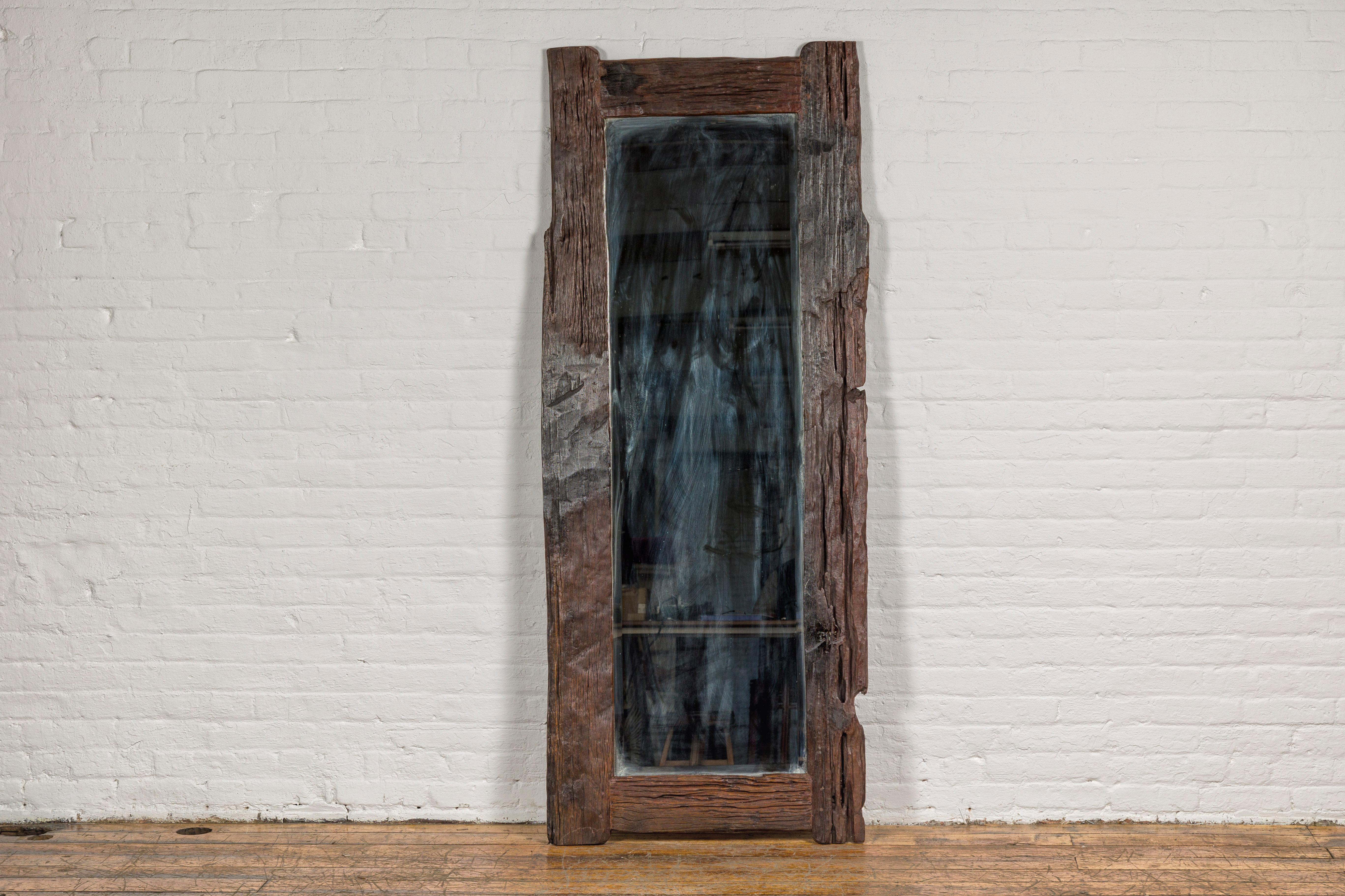 Country Style Antique Driftwood Made into Full Length Mirror, Rustic Character In Good Condition For Sale In Yonkers, NY