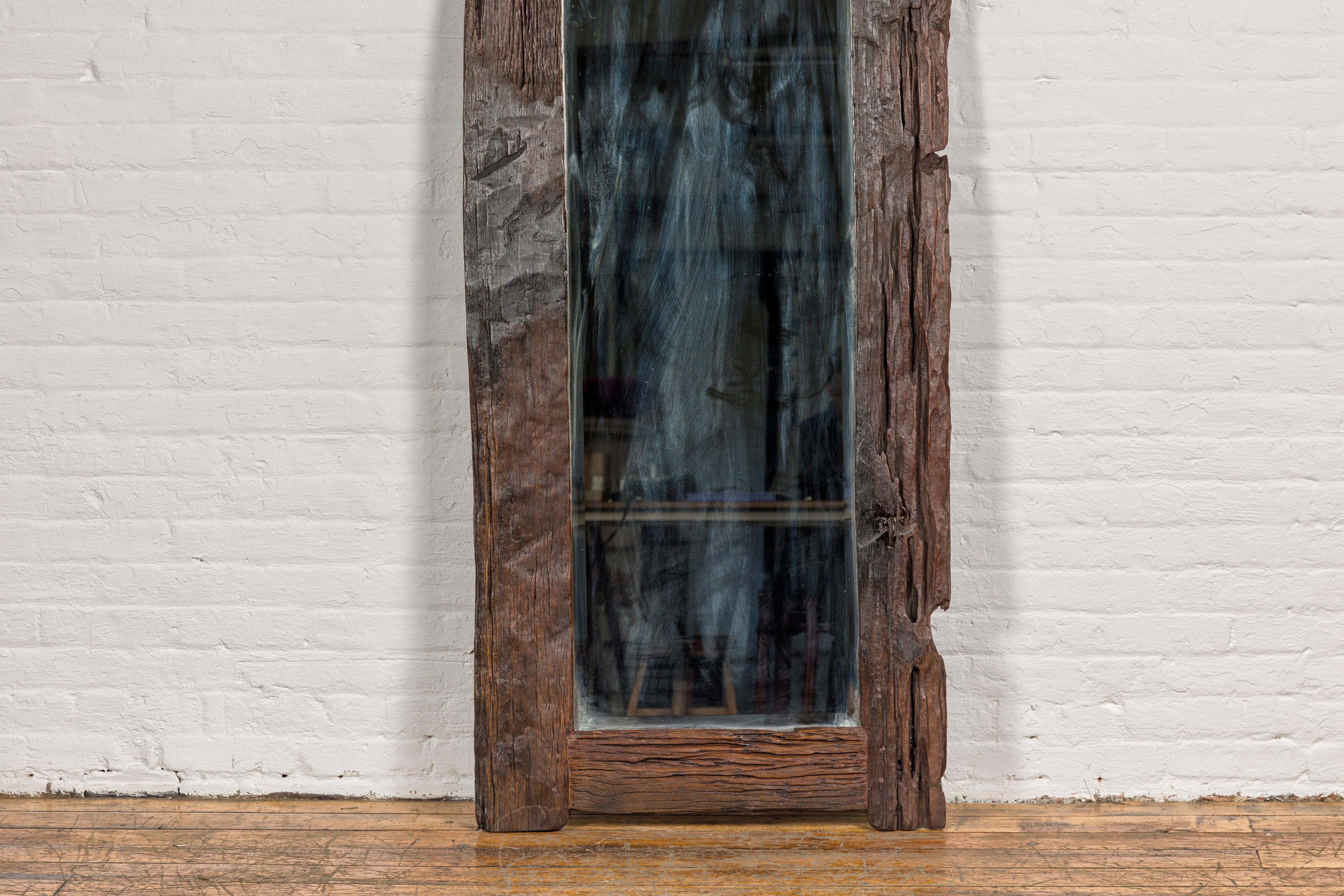 Country Style Antique Driftwood Made into Full Length Mirror, Rustic Character For Sale 2