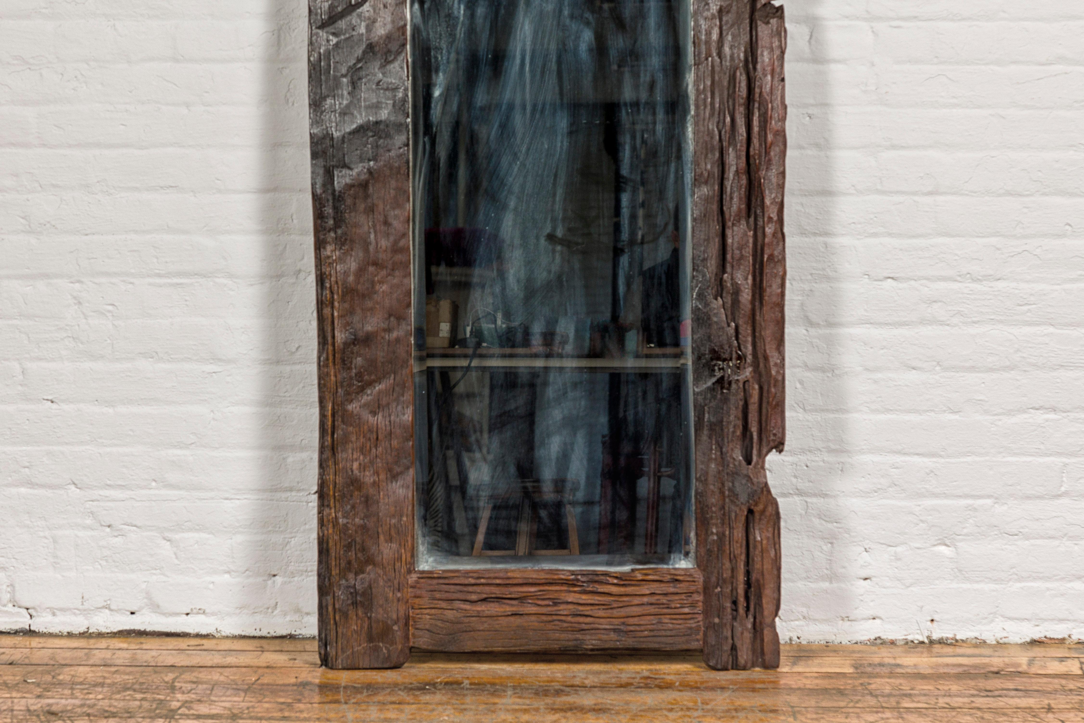 Country Style Antique Driftwood Made into Full Length Mirror, Rustic Character For Sale 3