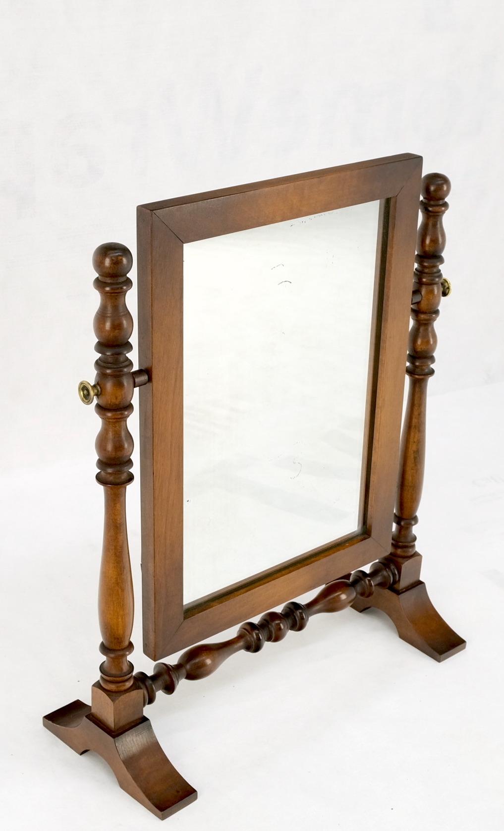 Spanish Colonial Country Style Brass & Colonial Maple Shaving Mirror Mint! For Sale