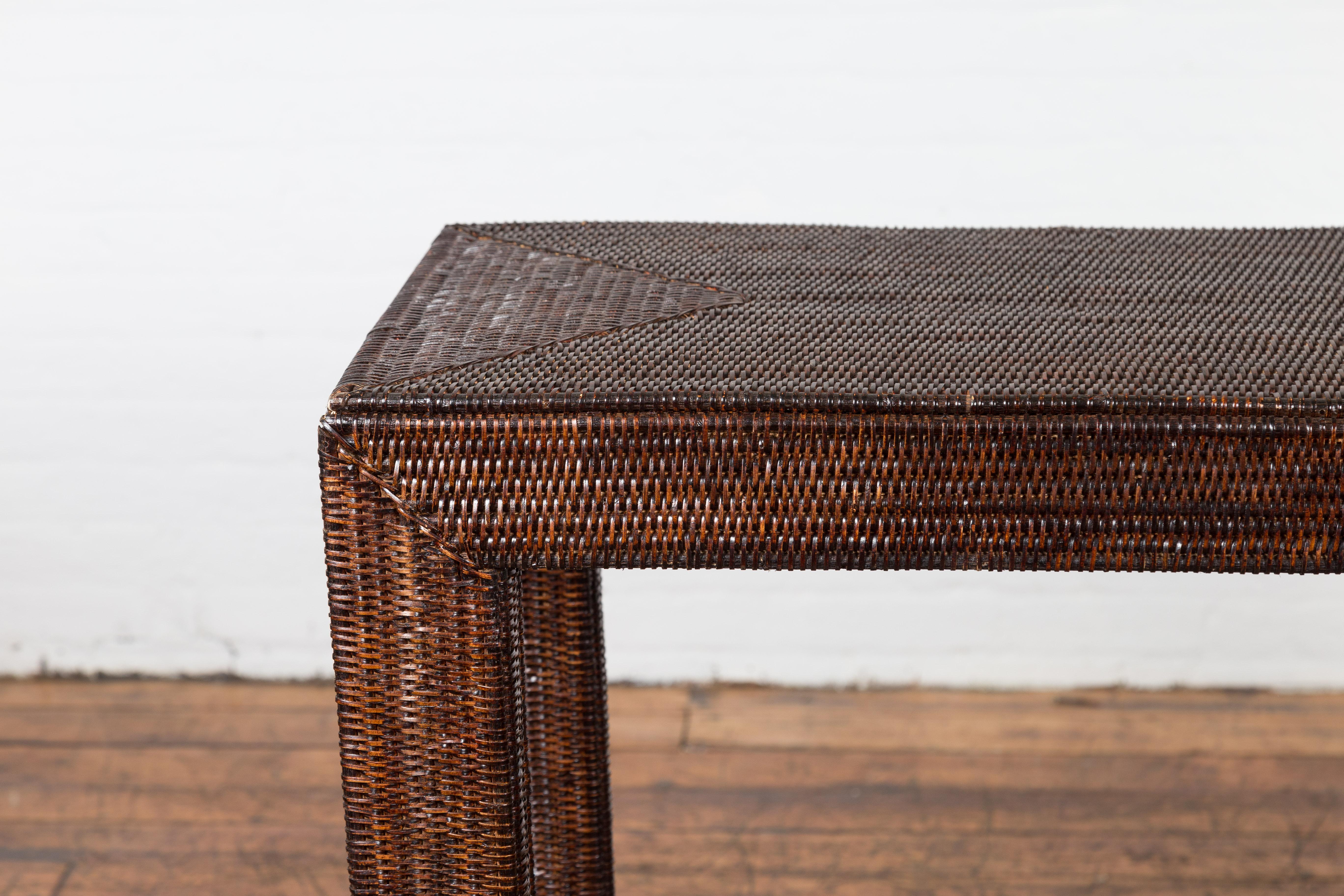 dark brown wood console table