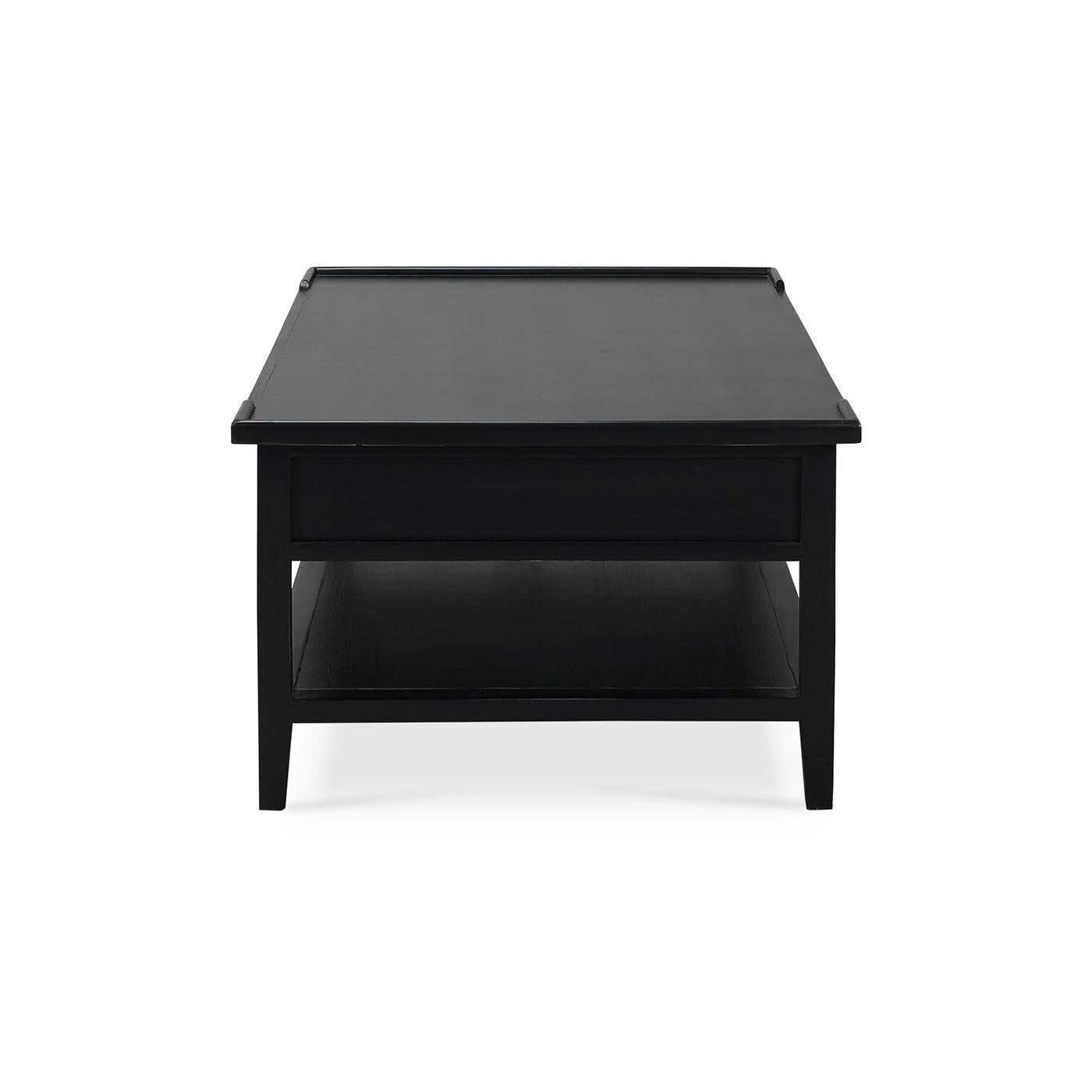 Country Table basse de style campagnard Batavia noire en vente