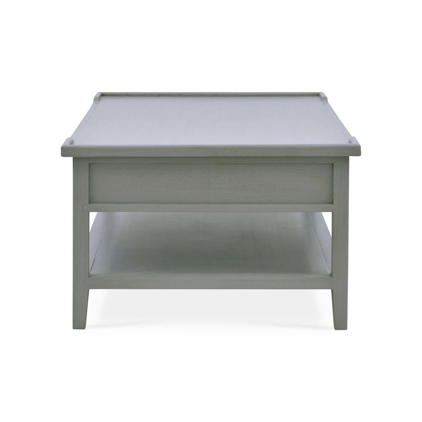 Asiatique Table basse de style campagnard gris Charleston en vente