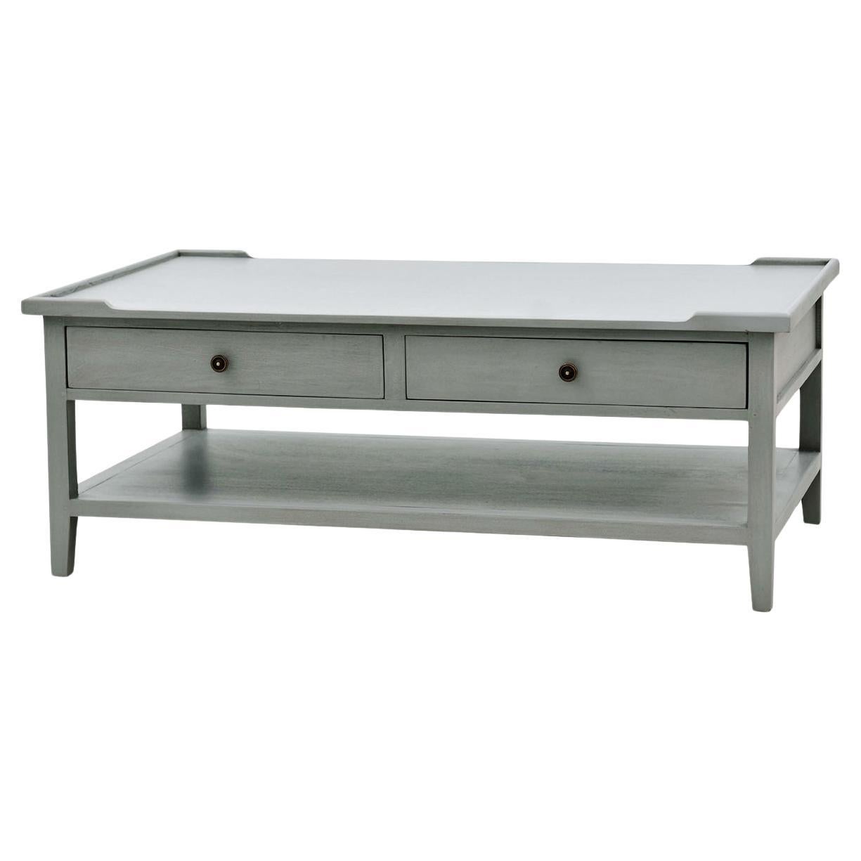 Table basse de style campagnard gris Charleston