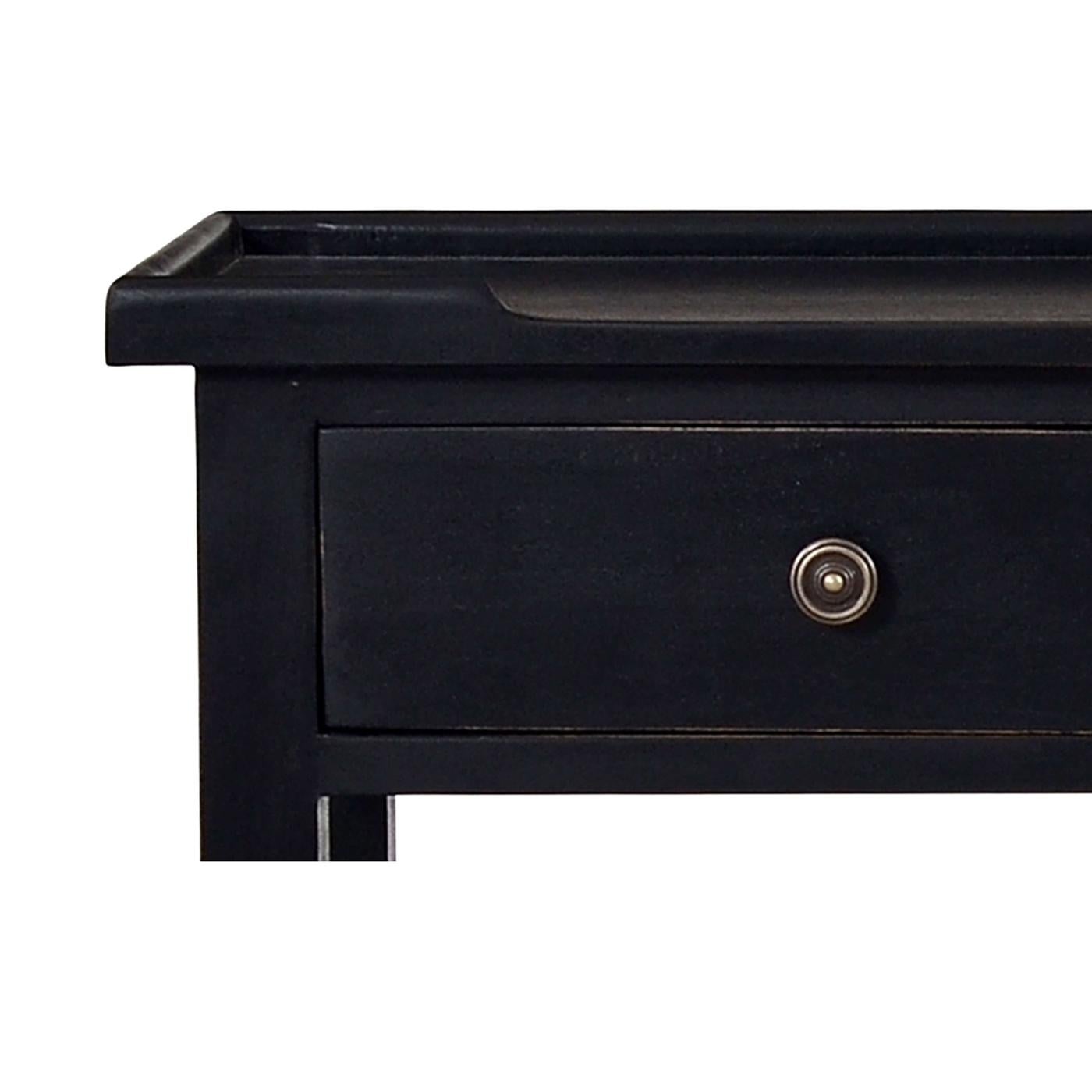 French Provincial Country Style Console Table in Batavia Black For Sale