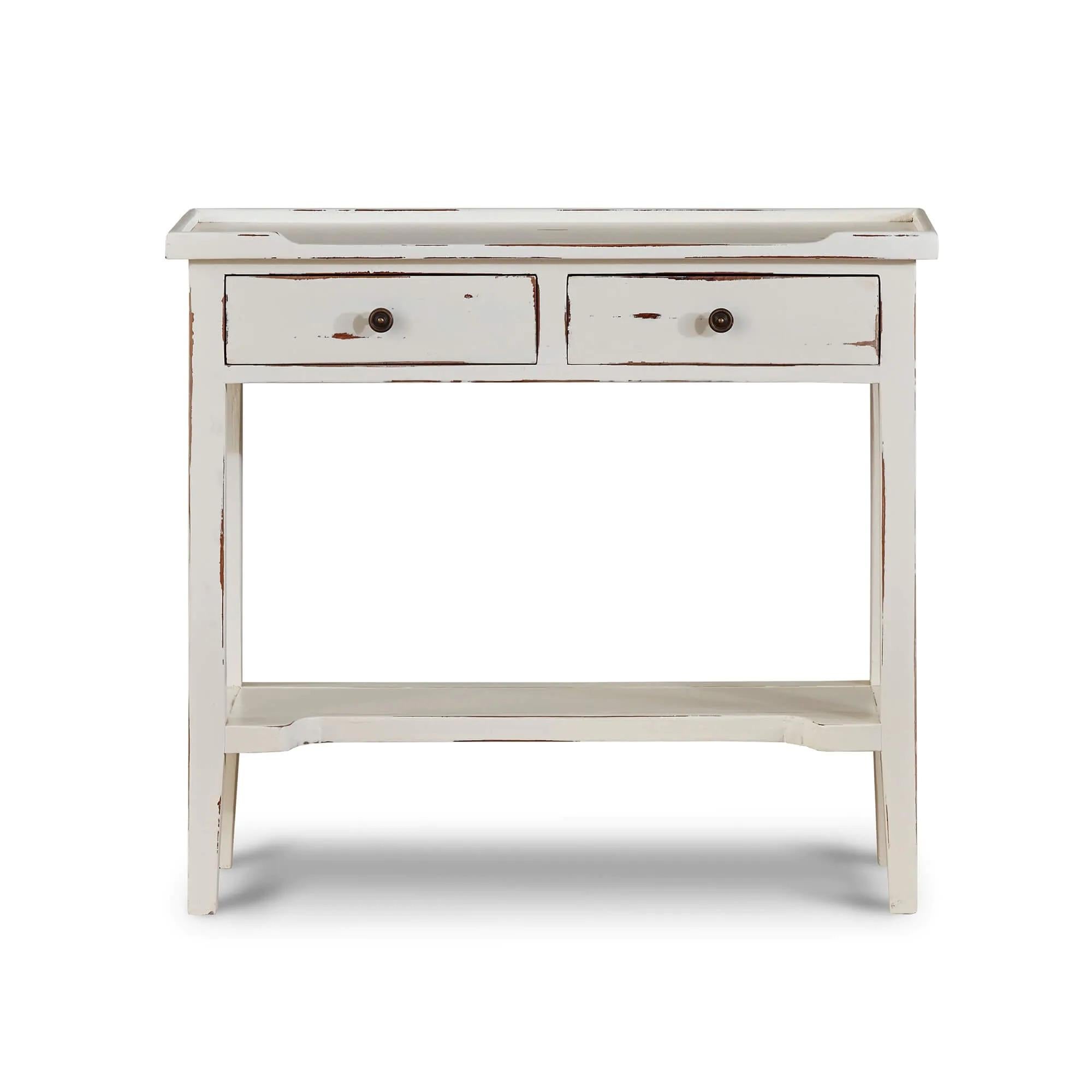 French Provincial Country Style Console Table in Custom Dark Walnut Finish For Sale