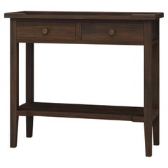 Table console de style campagnard en finition noyer foncé sur mesure