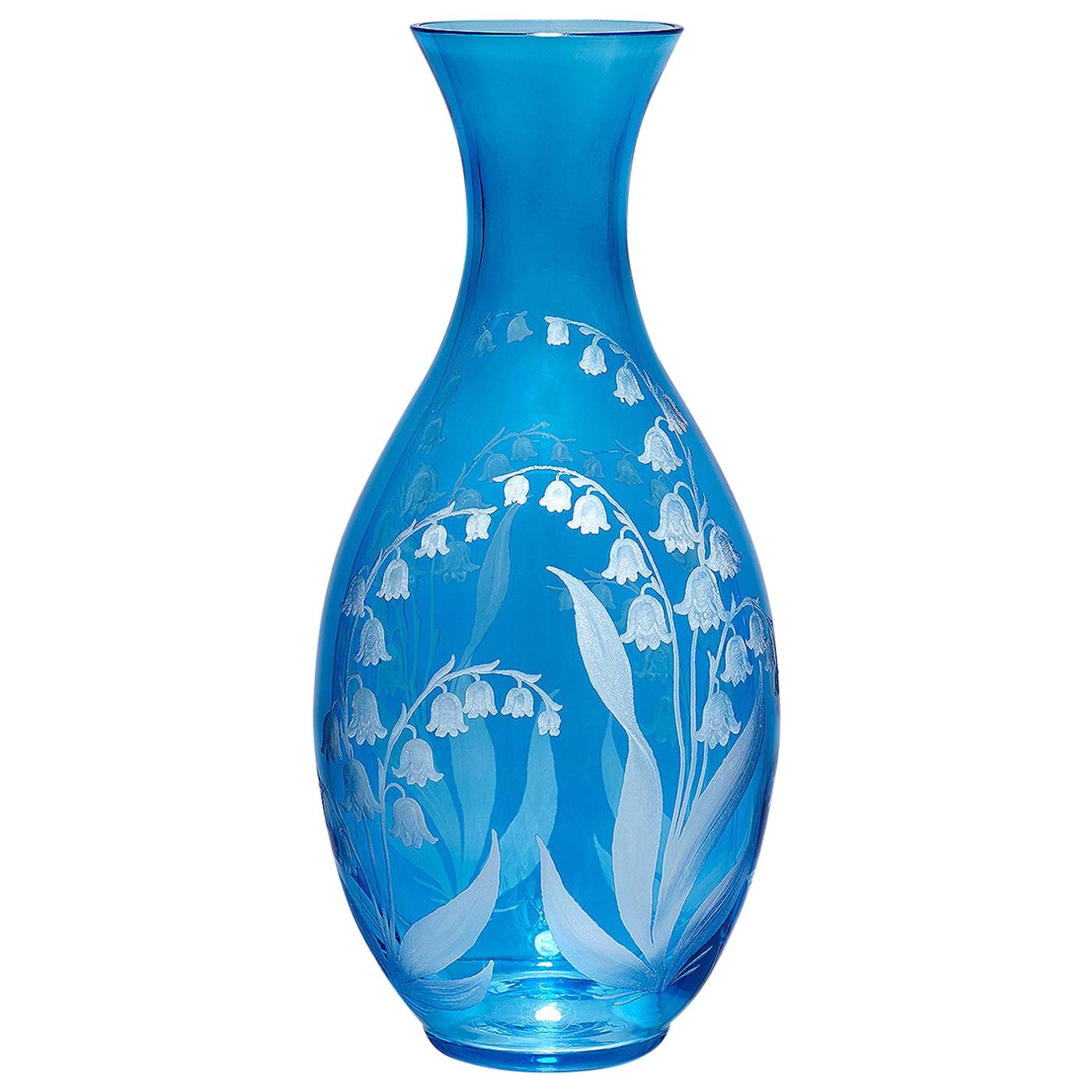 Country Style Crystal Glass Carafe Blue Sofina Boutique Kitzbühel For Sale