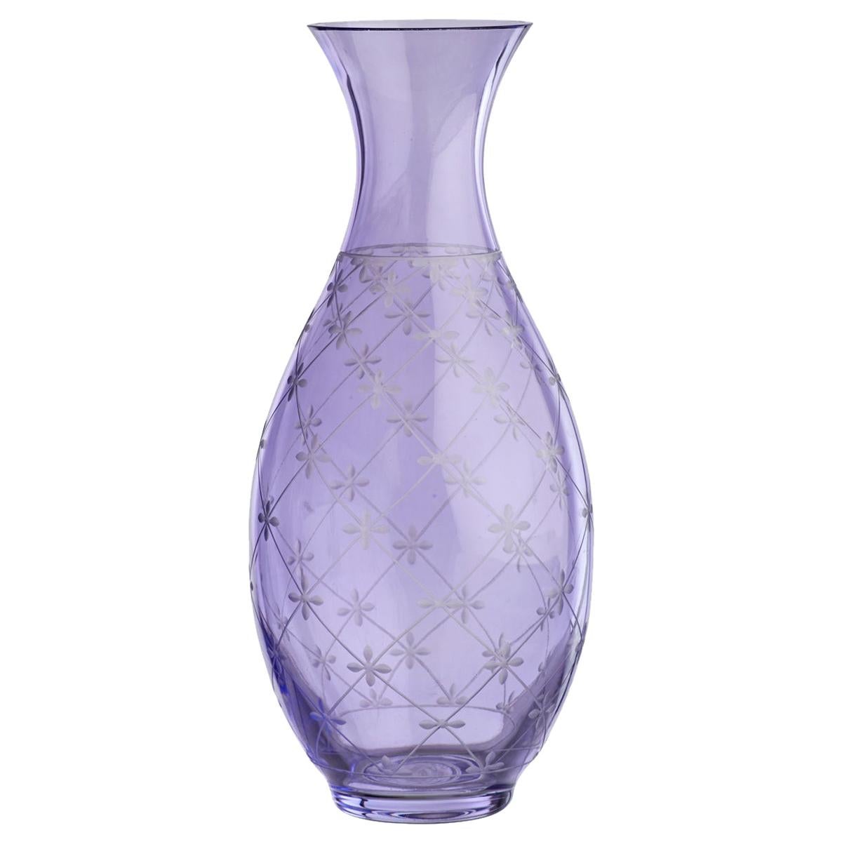 Country Style Crystal Glass Carafe Purple Sofina Boutique Kitzbühel For Sale