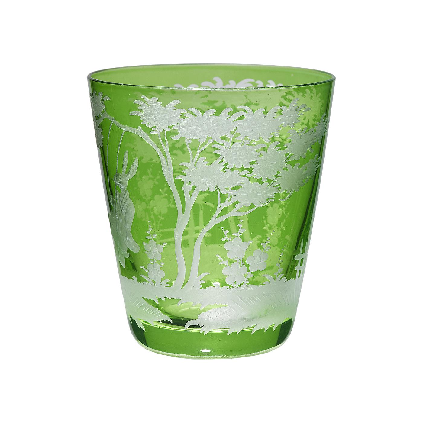 German Country Style Crystal Tumbler Green Easter Decor Sofina Boutique Kitzbuehel For Sale