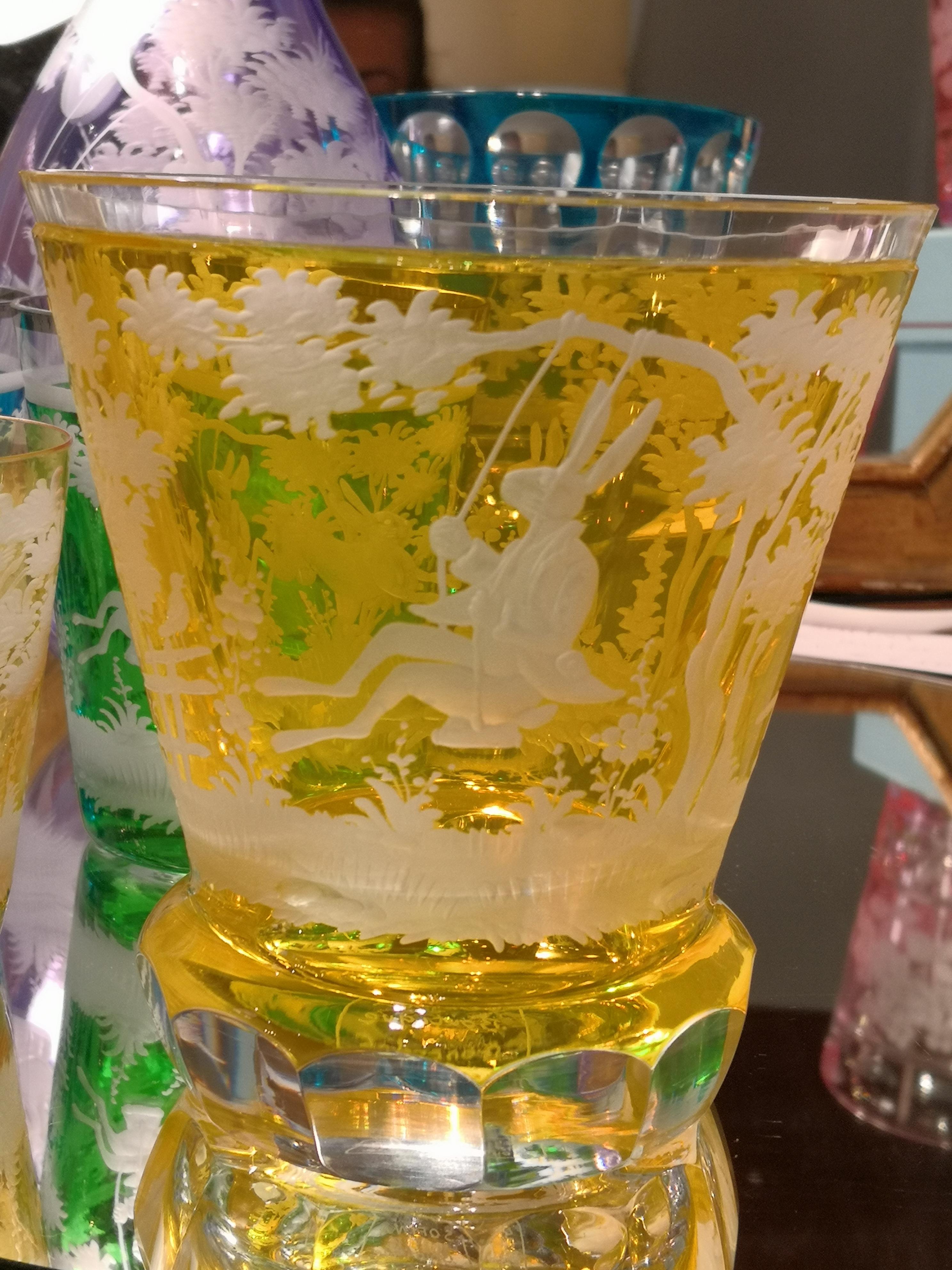Country Style Crystal Vase Easter Decor Yellow Glass Sofina Boutique Kitzbuehel In New Condition For Sale In Kitzbuhel, AT