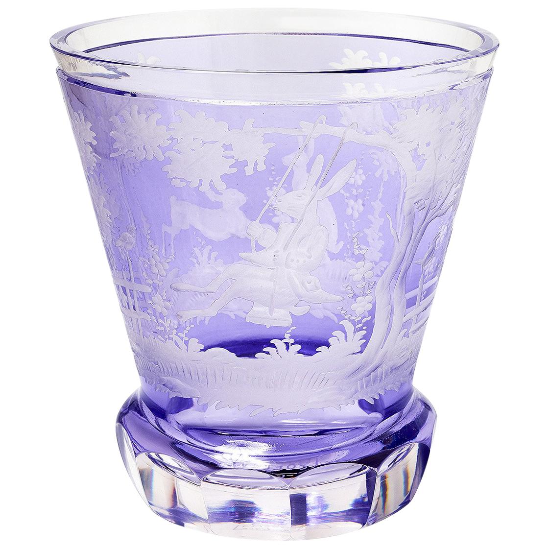 Vase en cristal de style campagnard décoré d'un cerf-volant violet Sofina Boutique Kitzbuehel