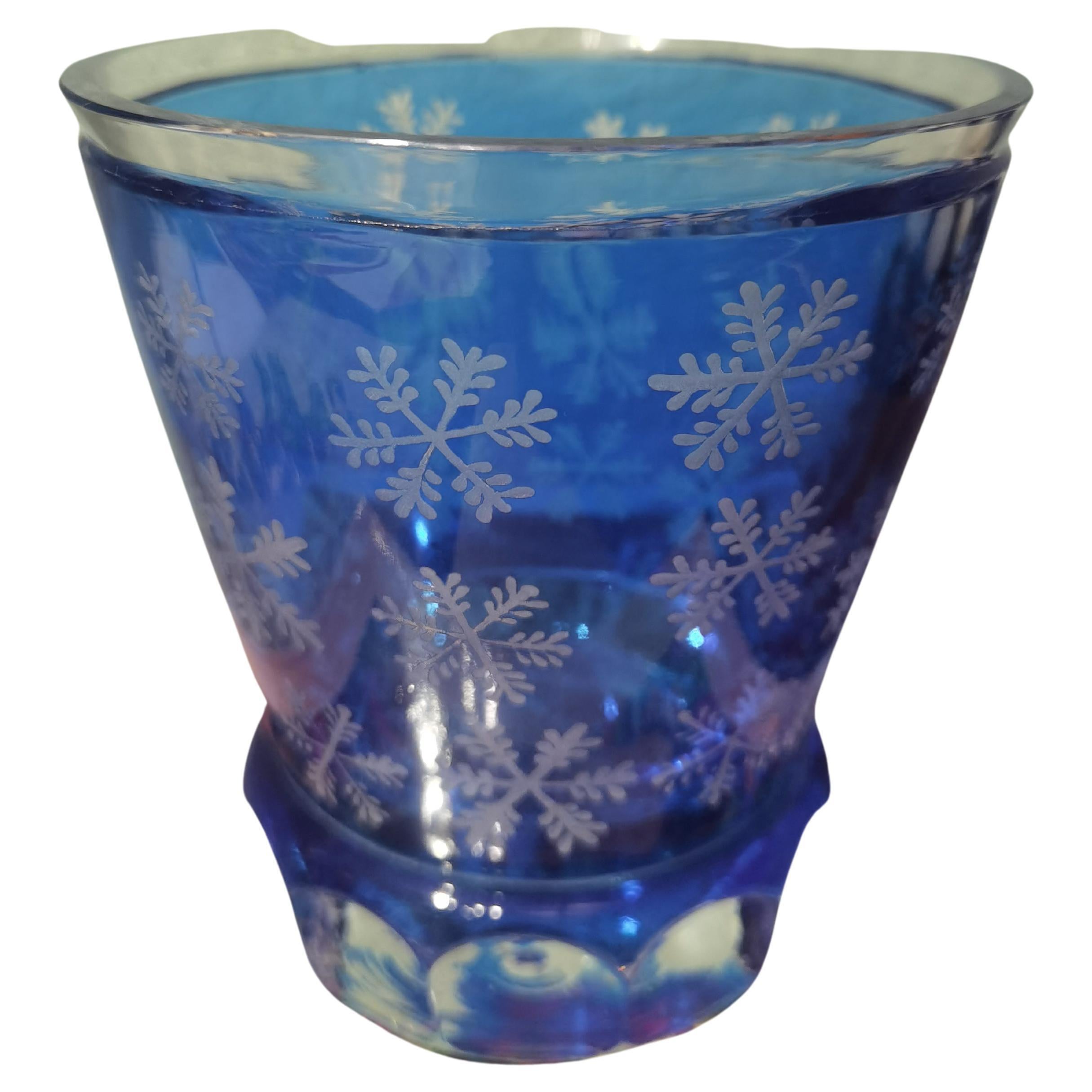 Country Style Crystal Votive Blue Winter Decor Sofina Boutique Kitzbühel For Sale