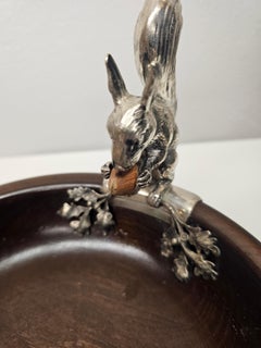 Country Style Dish Wood With Silver Squirrel