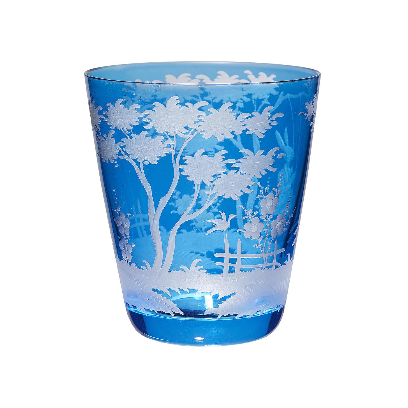 German Country Style Easter Set of Six Glass Tumbler Blue Sofina Boutique Kitzbuehel For Sale