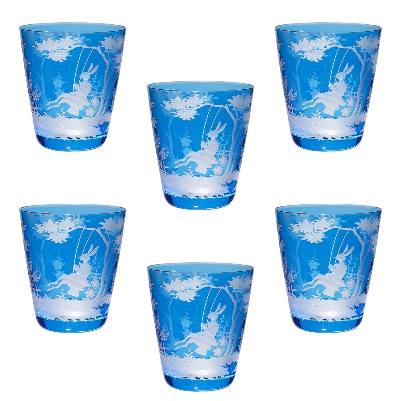 Juego de Seis Vasos de Pascua Estilo Campestre Azul Sofina Boutique Kitzbuehel