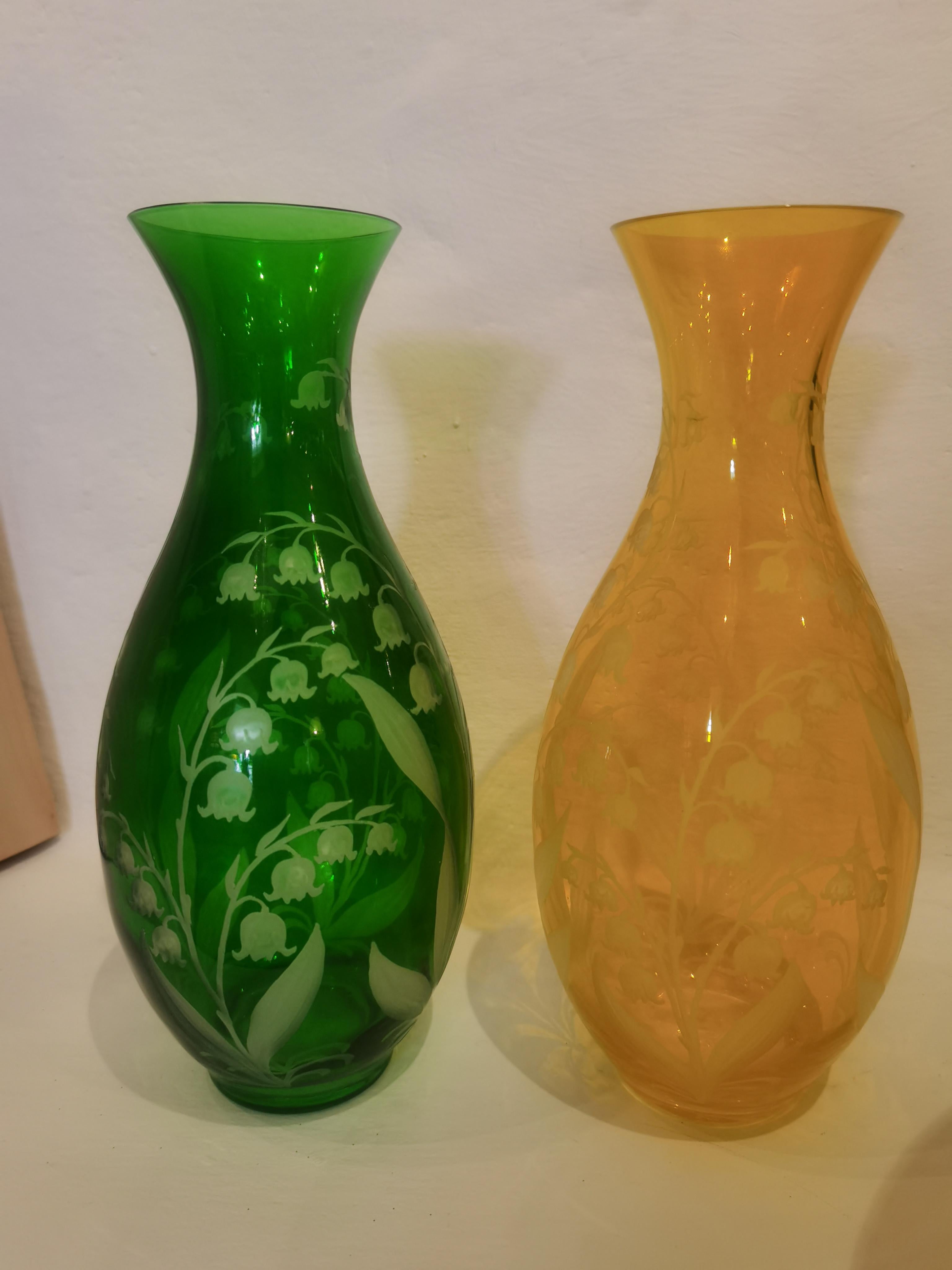 Country Style German Crystal Carafe Green Sofina Boutique Kitzbuehel In New Condition For Sale In Kitzbuhel, AT