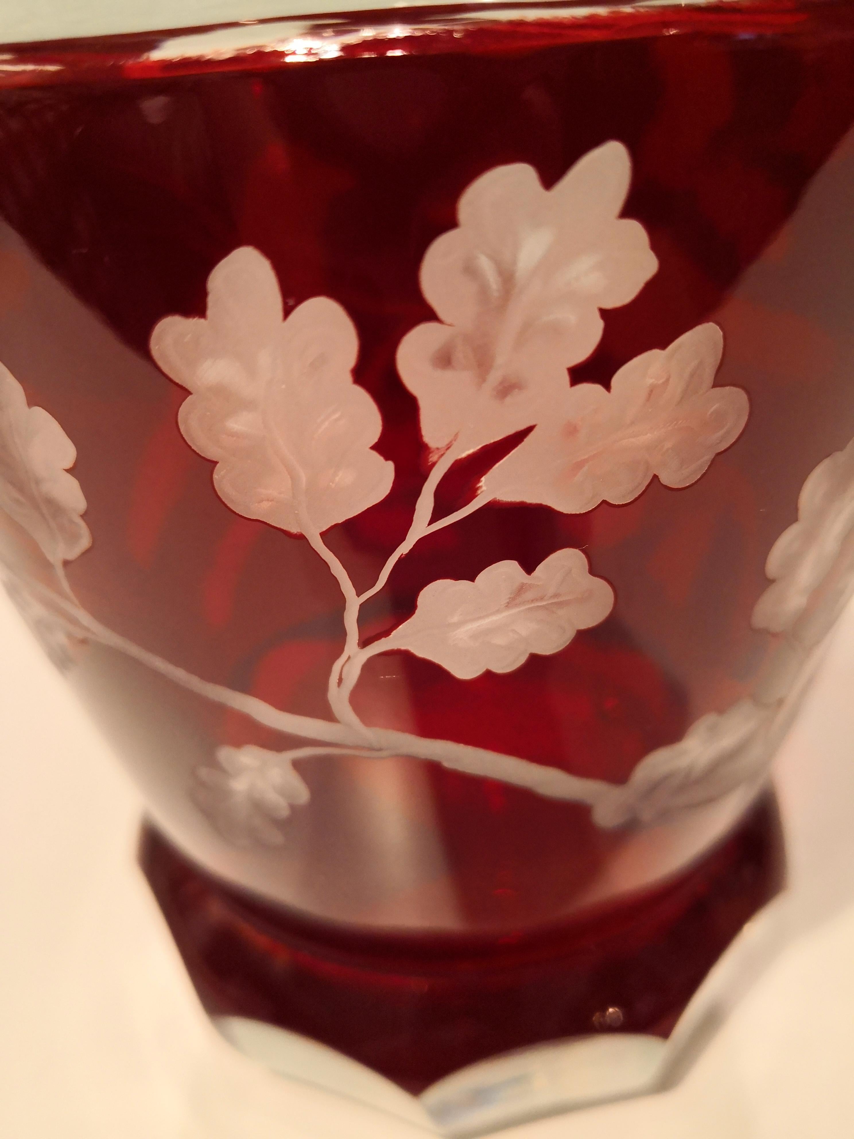 Country Style campagnard allemand Glas Latern en cristal rouge Sofina Boutique Kitzbühel en vente