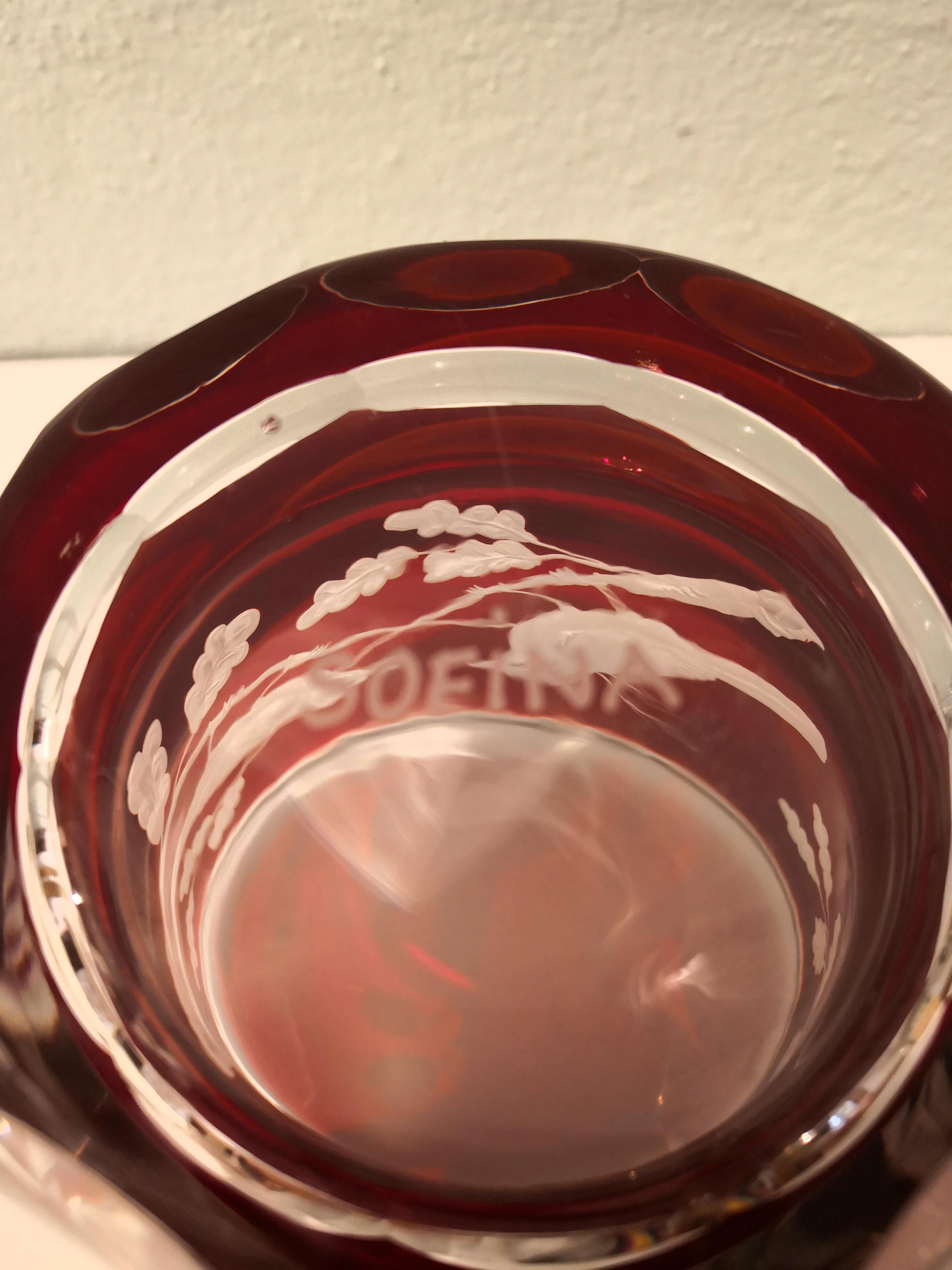 Landhausstil Deutsche Kristallglas Latern in Rot Sofina Boutique Kitzbühel (21. Jahrhundert und zeitgenössisch) im Angebot