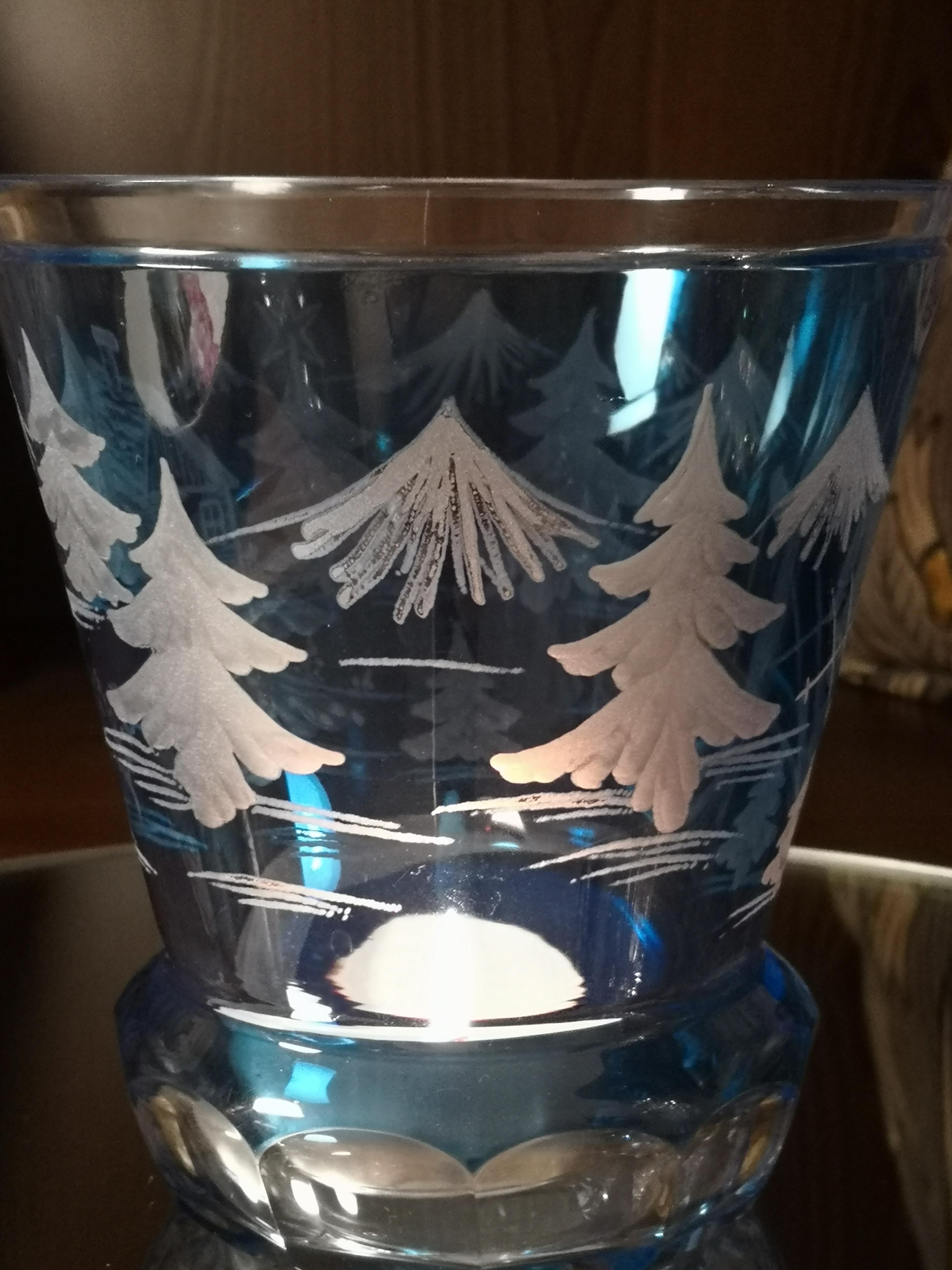 Landhausstil Kristall Latern Blau Glas Skier Decor Sofina Boutique Kitzbuehel (21. Jahrhundert und zeitgenössisch) im Angebot