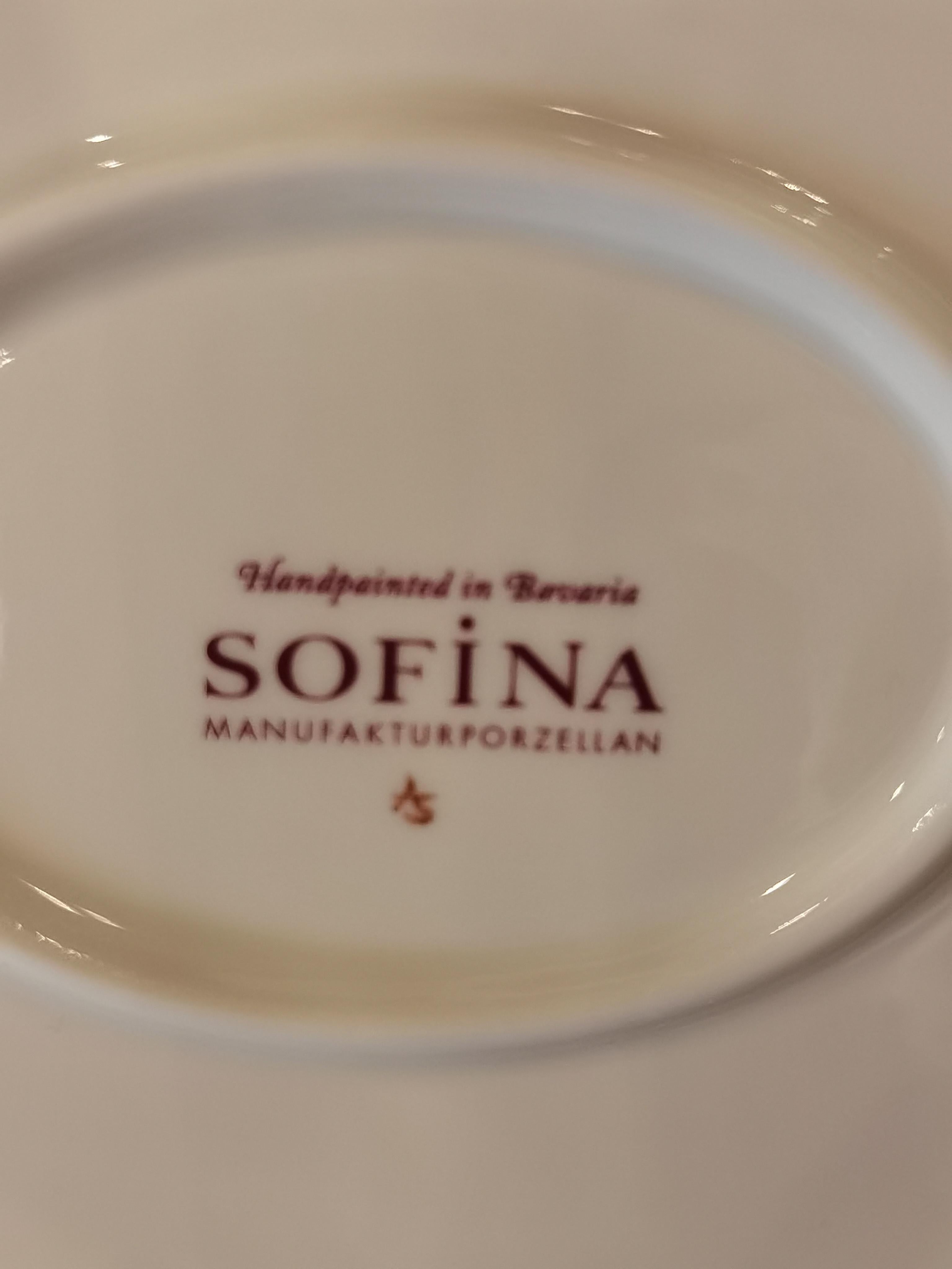Contemporary Country Style German Handpainted Porcelain Dish Sofina Boutique Kitzbühel For Sale