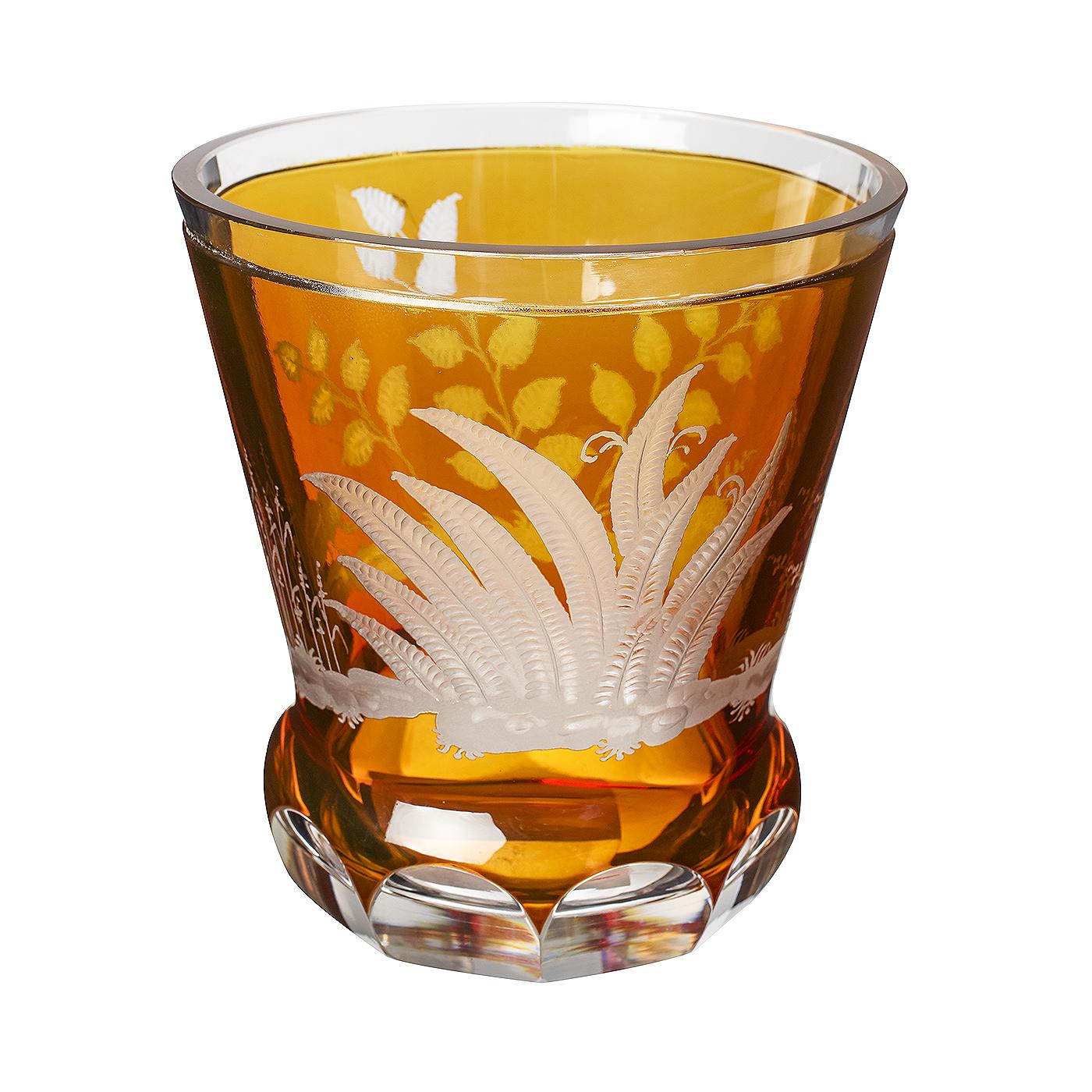 German Country Style Hand Blown Crystal Laterne Amber Glass Sofina Boutique Kitzbühel For Sale