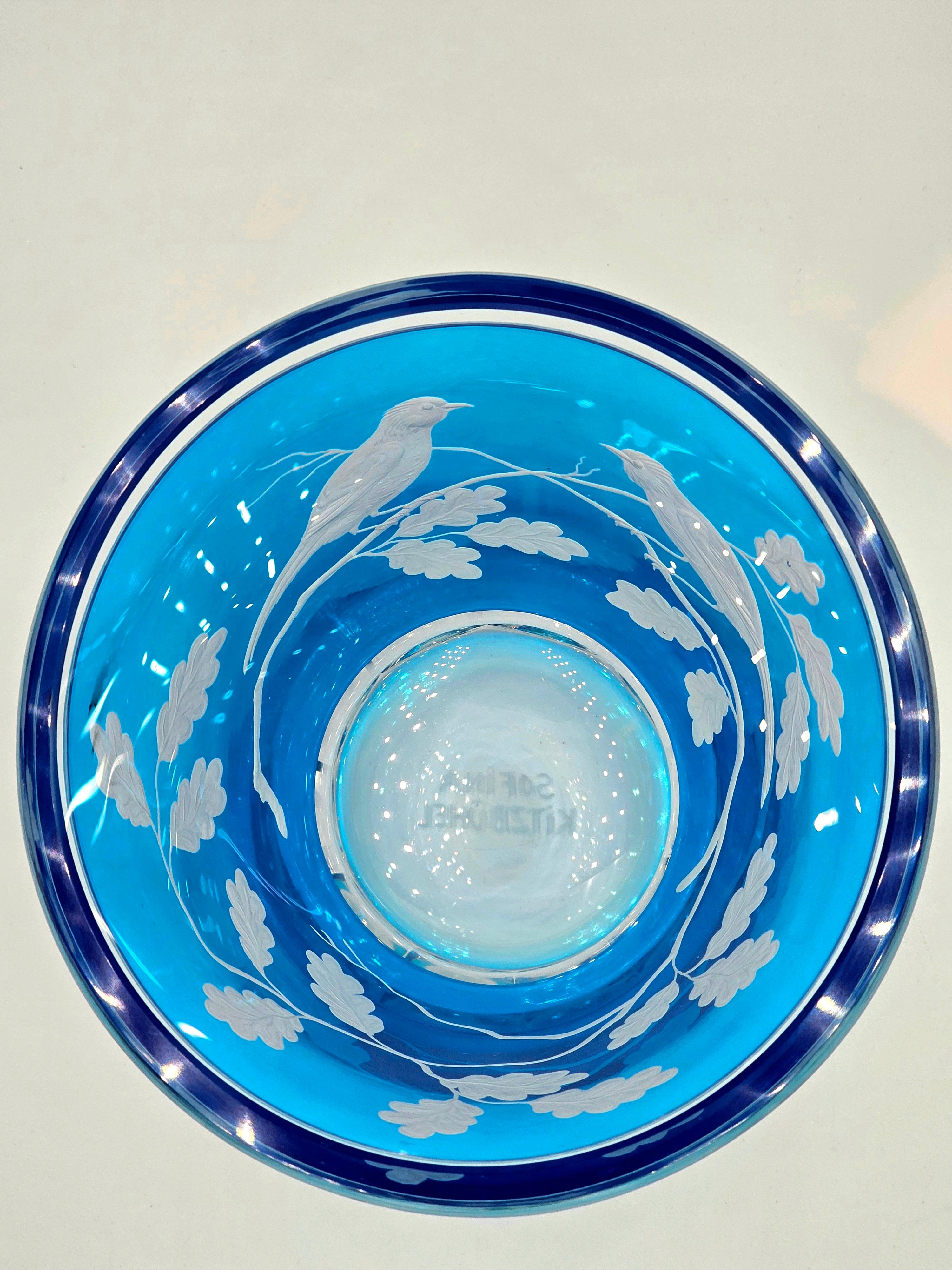 Landhausstil mundgeblasenes Kristall Laterne Blaues Glas Sofina Boutique Kitzbühel (Deutsch) im Angebot