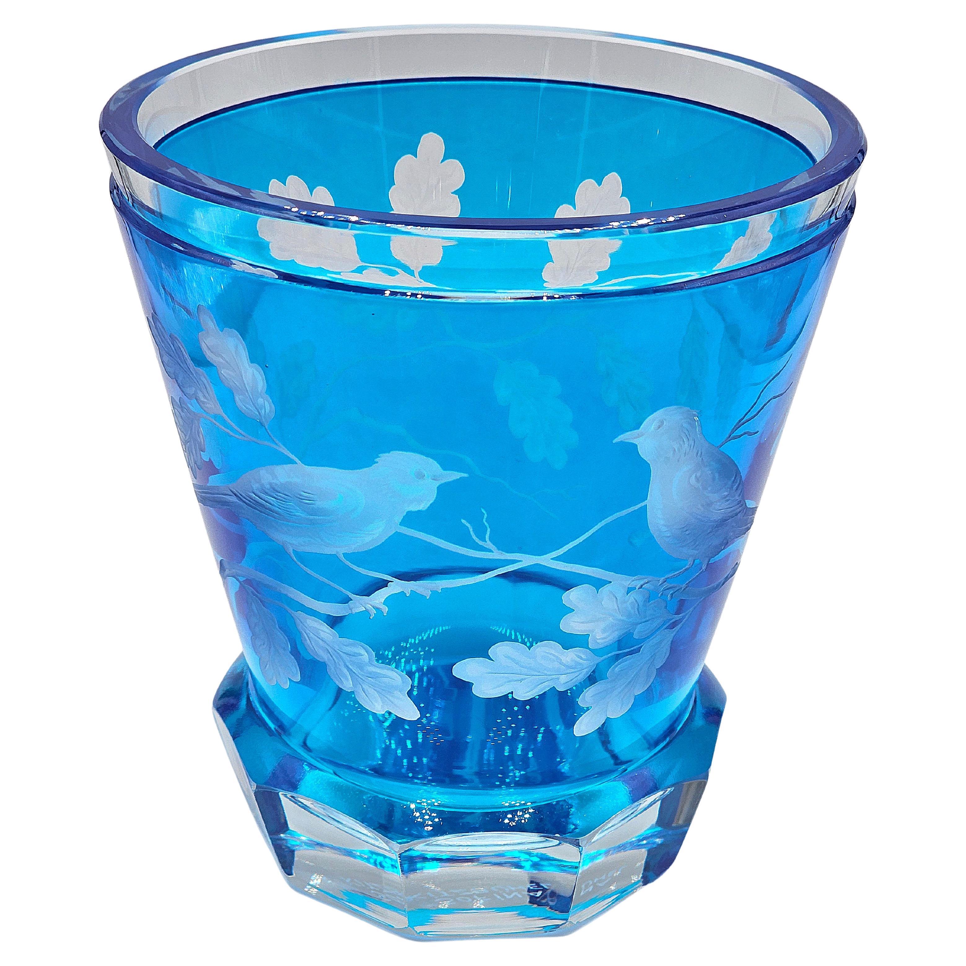 Landhausstil mundgeblasenes Kristall Laterne Blaues Glas Sofina Boutique Kitzbühel im Angebot