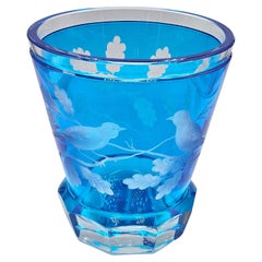 Landhausstil mundgeblasenes Kristall Laterne Blaues Glas Sofina Boutique Kitzbühel