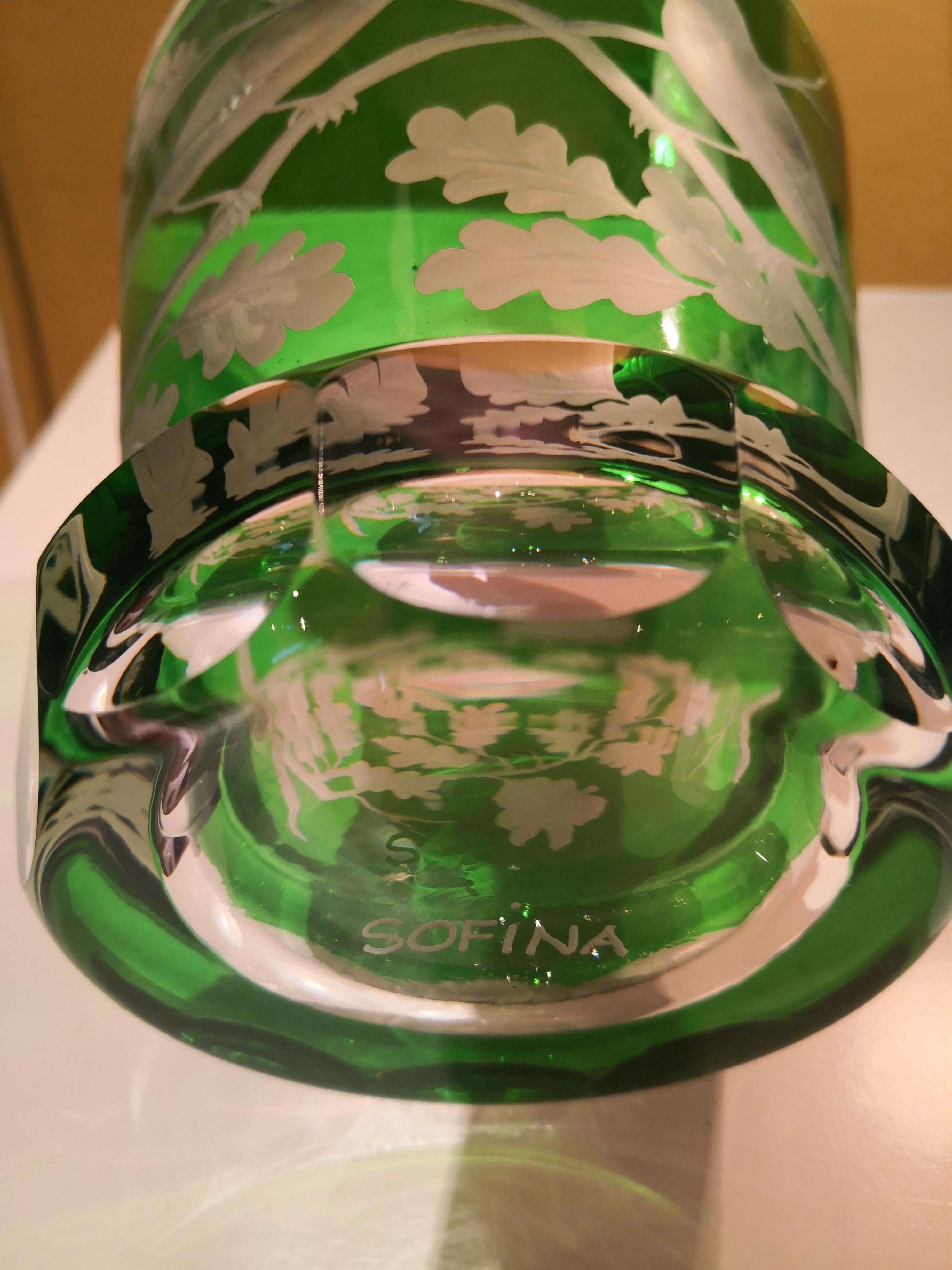 Sofina Boutique Kitzbuehel - Verre vert à laterne en cristal soufflé à la main de style campagnard Neuf - En vente à Kitzbuhel, AT
