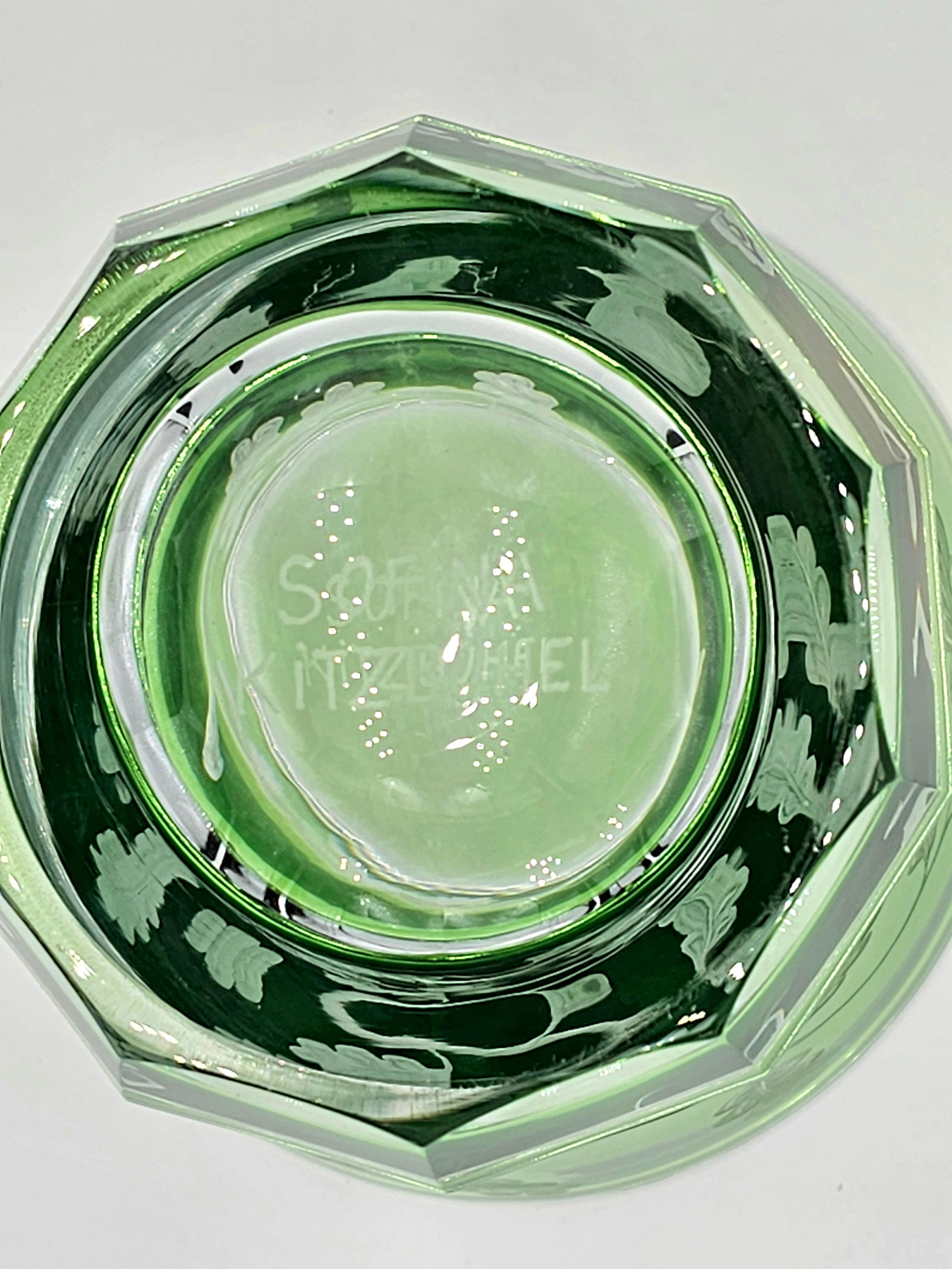 German Country Style Hand Blown Crystal Laterne Green Glass Sofina Boutique Kitzbühel For Sale