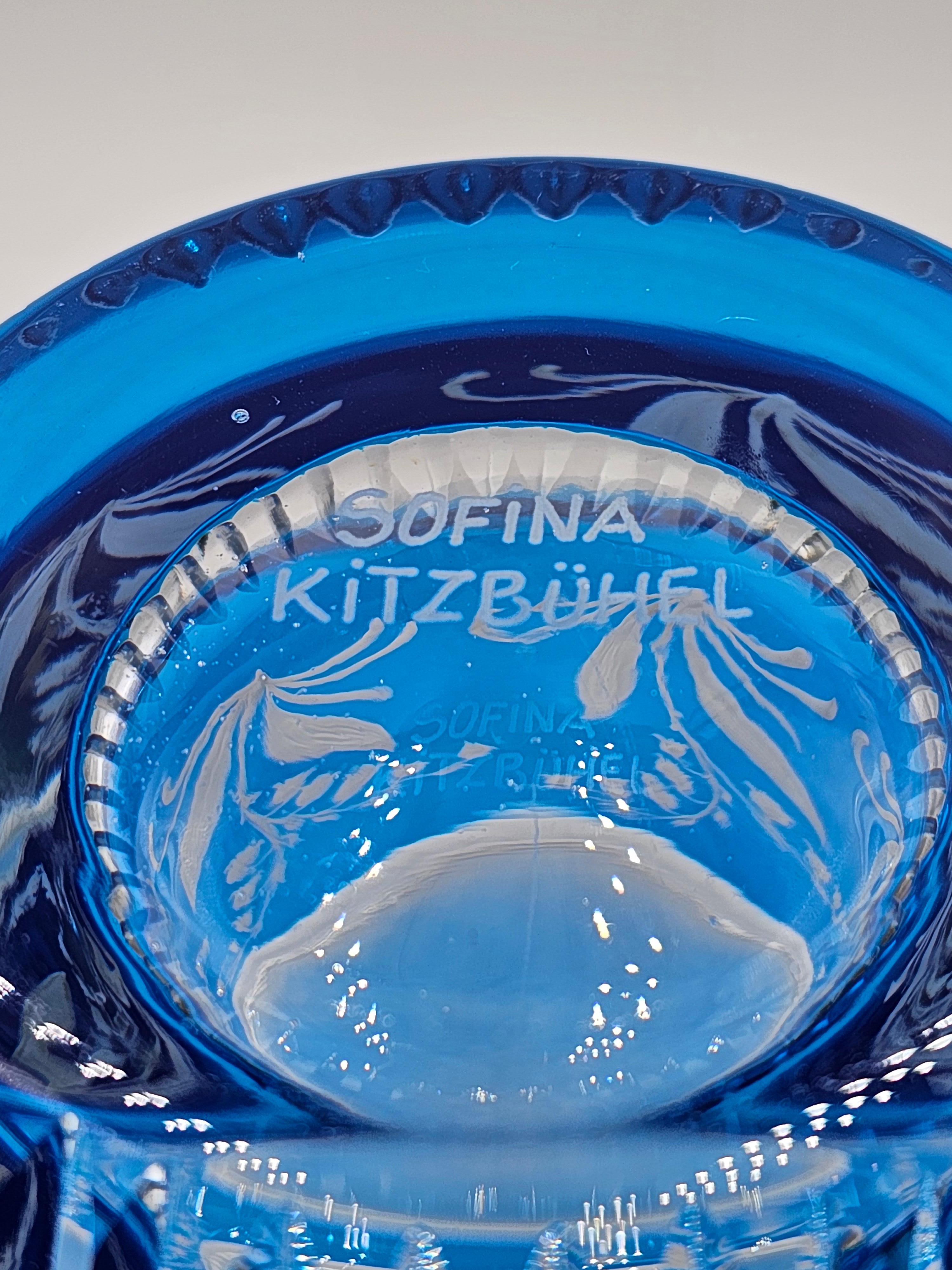 Country Style Hand Blown Crystal Laterne Blue Glass Sofina Boutique Kitzbühel In New Condition For Sale In Kitzbuhel, AT