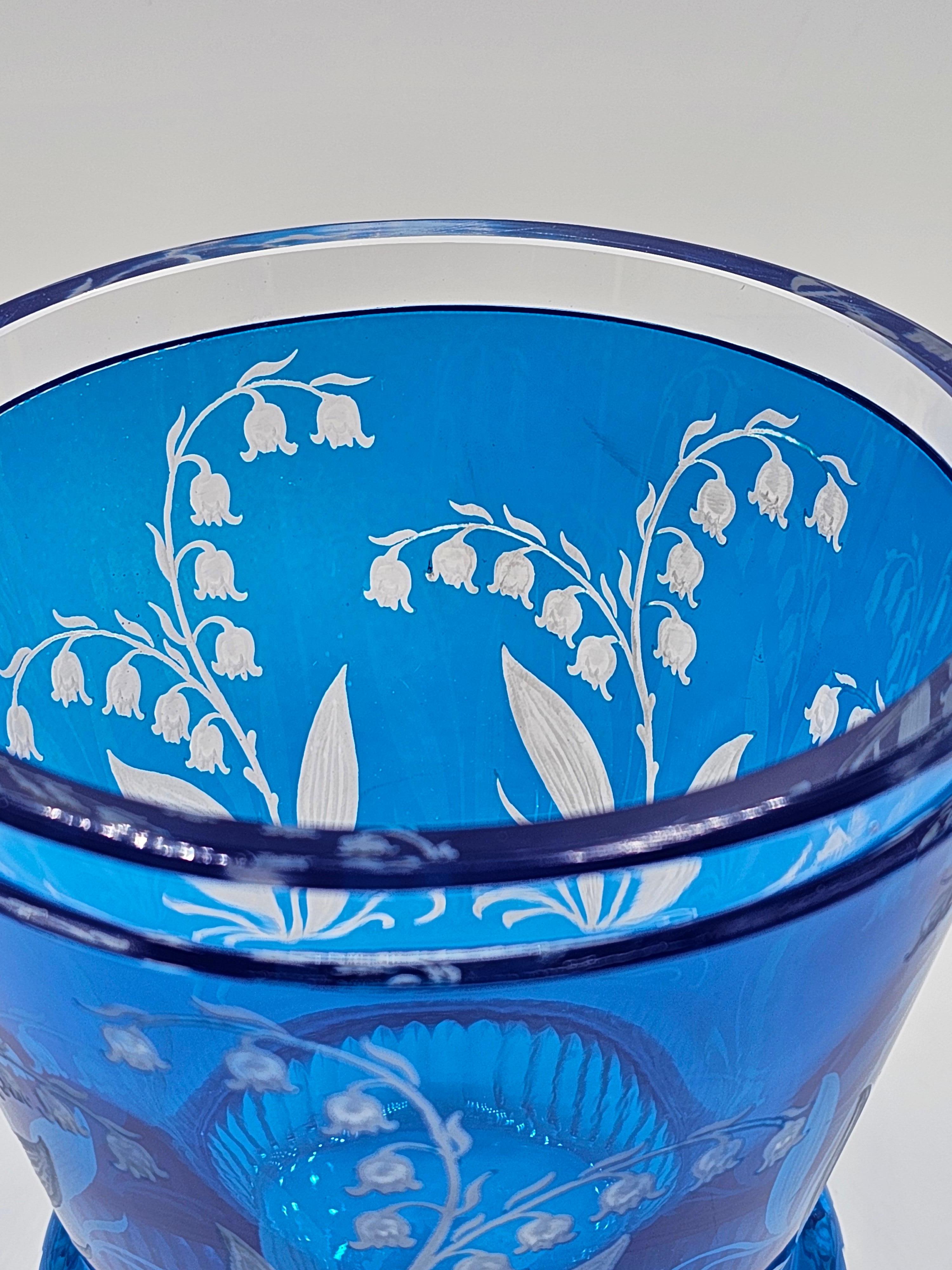 Landhausstil mundgeblasenes Kristall Laterne Blaues Glas Sofina Boutique Kitzbühel (21. Jahrhundert und zeitgenössisch) im Angebot