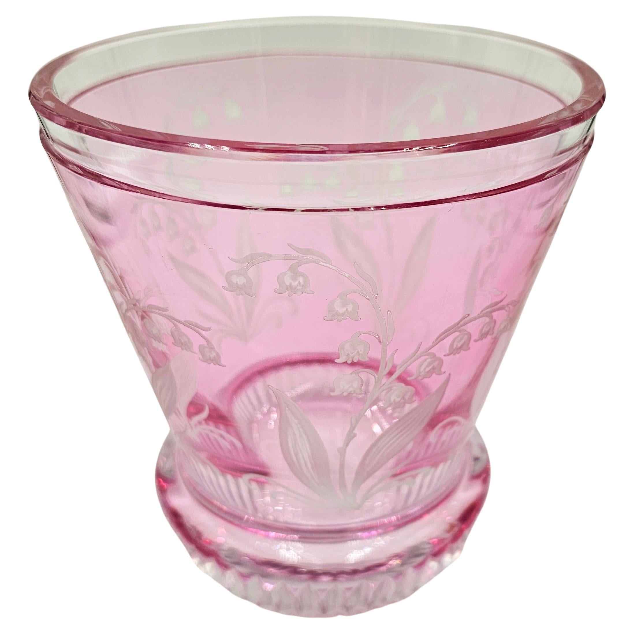 Country Style Hand Blown Crystal Laterne Pink Glass Sofina Boutique Kitzbühel For Sale