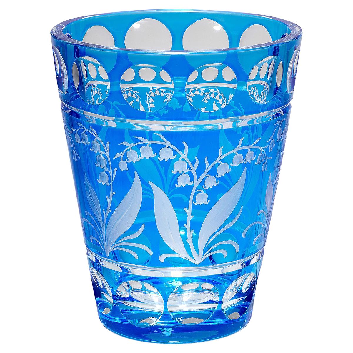 Jarrón de Cristal Soplado a Mano Estilo Campestre Cristal Azul Sofina Boutique Kitzbühel