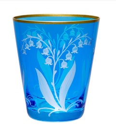Landhausstil mundgeblasene Kristallvase Blau Sofina Boutique Kitzbühel