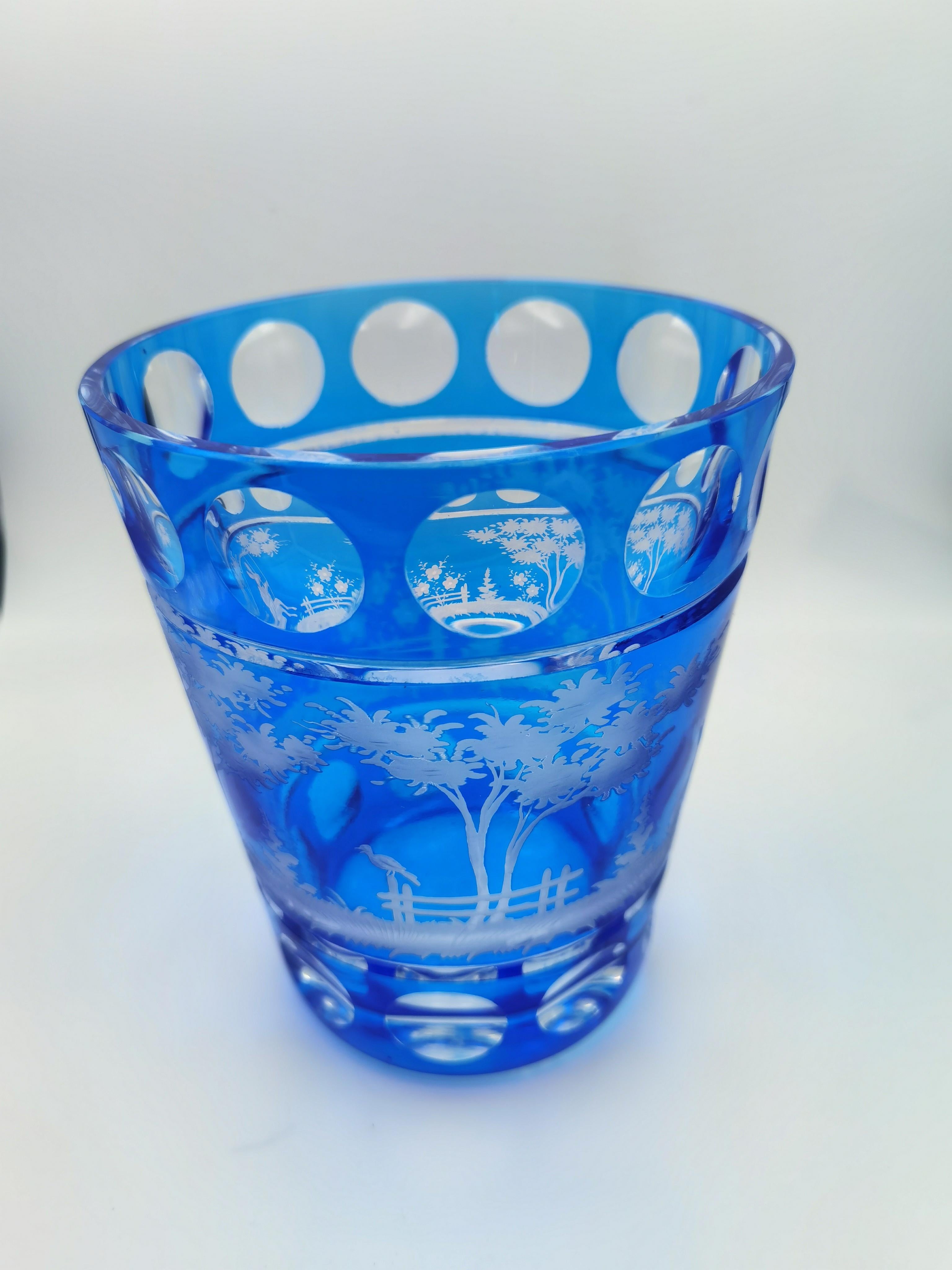 German Country Style Hand Blown Crystal Vase Easter Dekor Sofina Boutique Kitzbühel For Sale