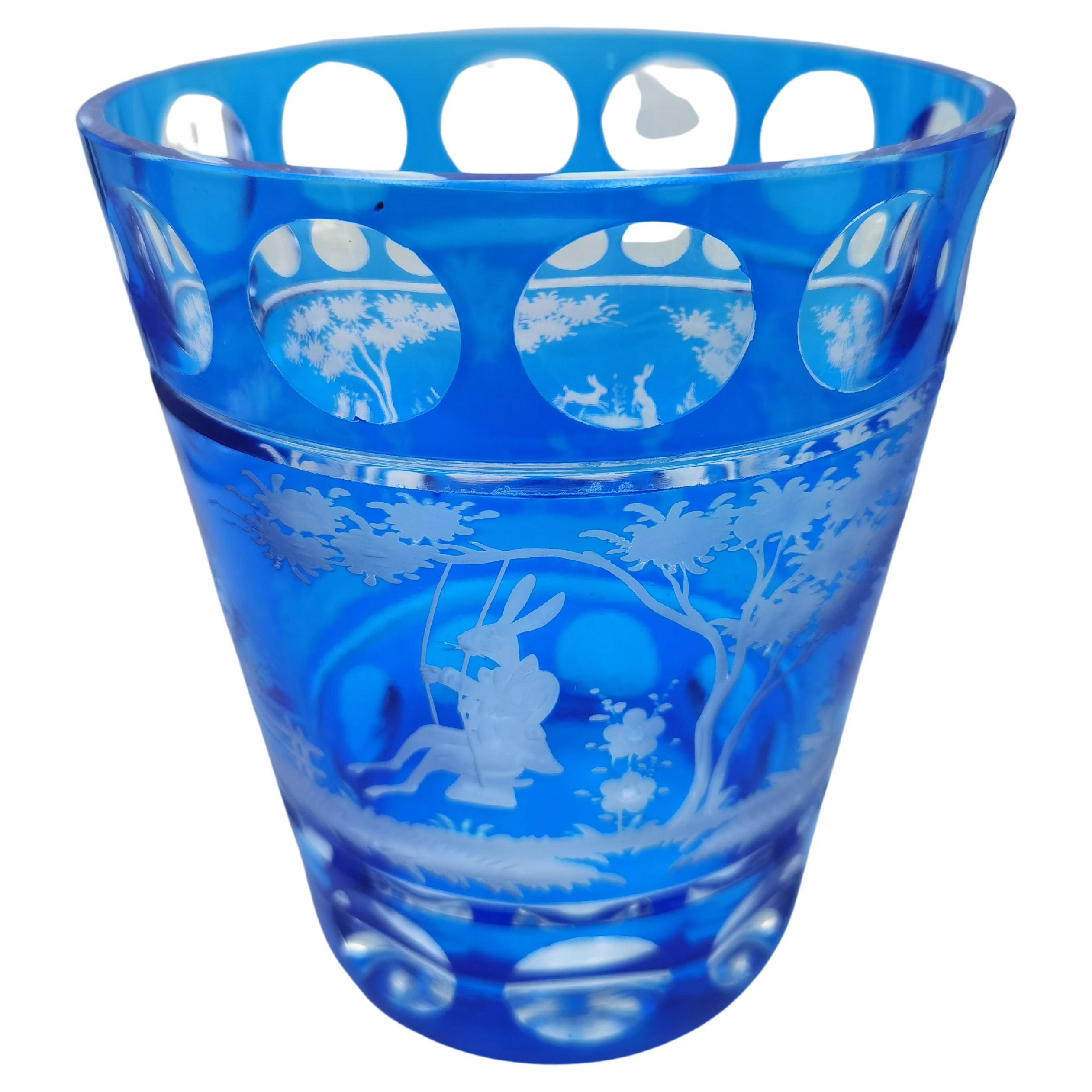Country Style Hand Blown Crystal Vase Easter Dekor Sofina Boutique Kitzbühel For Sale