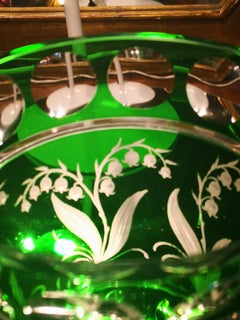 Country Style Hand Blown Crystal Vase Green Crystal Sofina Boutique Kitzbühel