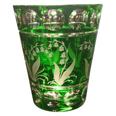 Country Style Hand Blown Crystal Vase Green Crystal Sofina Boutique Kitzbühel