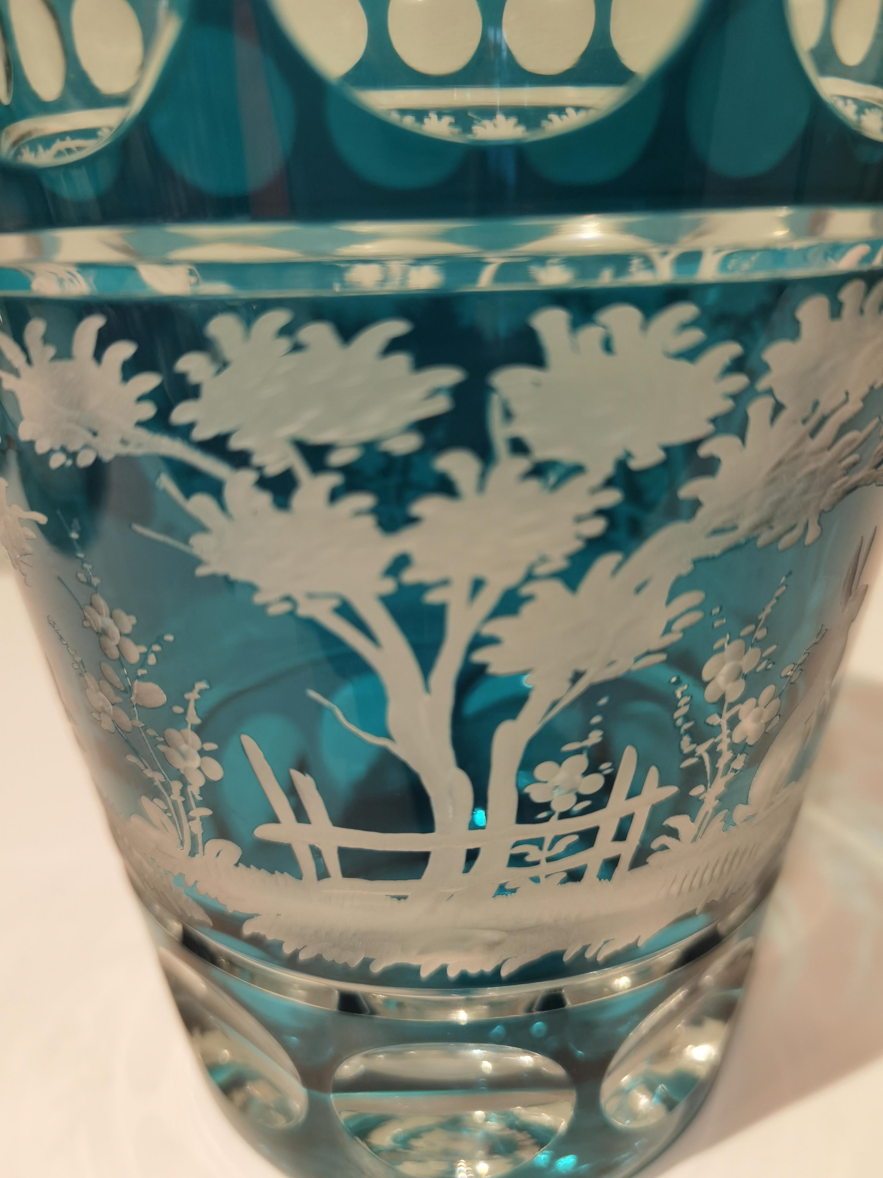 Country Vase en cristal soufflé à la main de style campagnard en verre pétrole Sofina Boutique Kitzbhel en vente