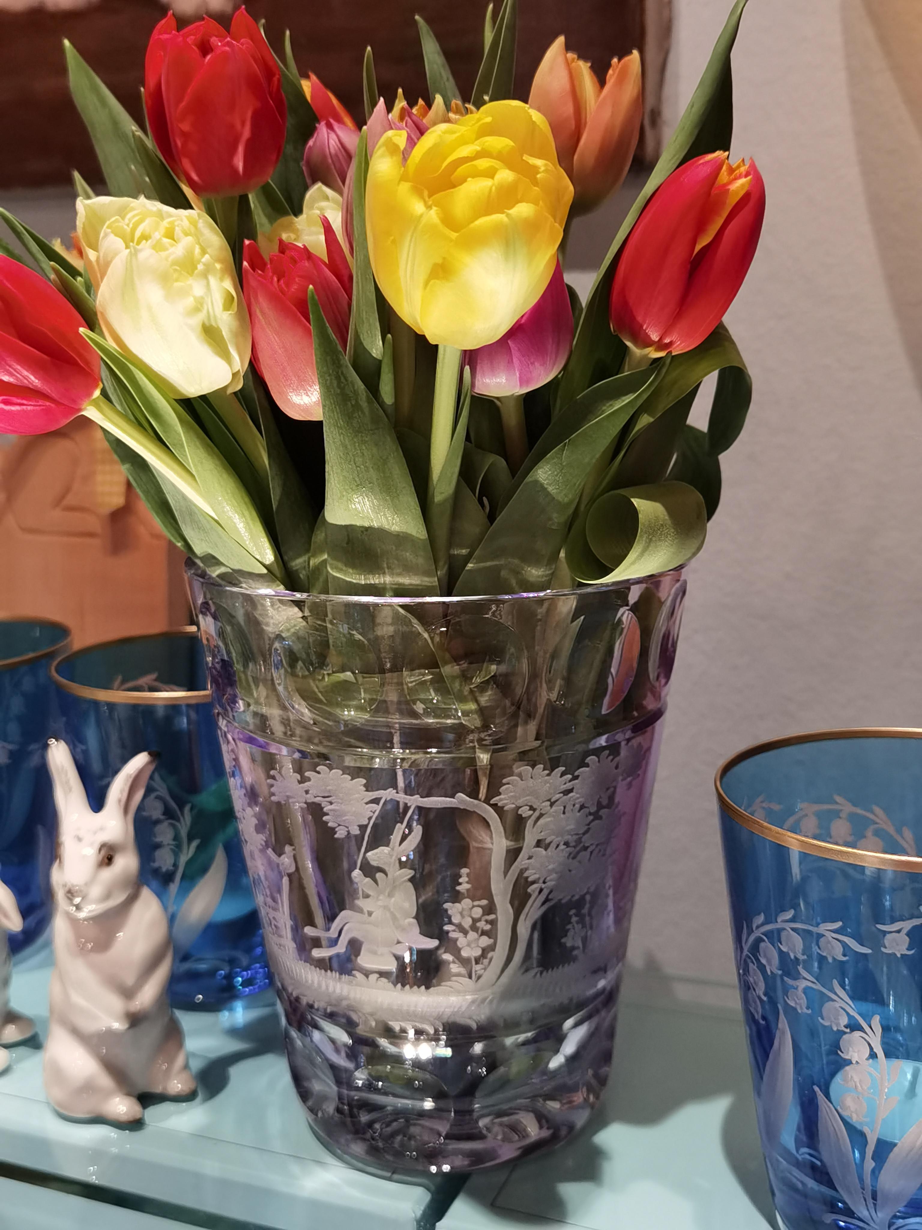 Country Style Easter Hand Blown Crystal Vase  Glass Sofina Boutique Kitzbühel For Sale 2
