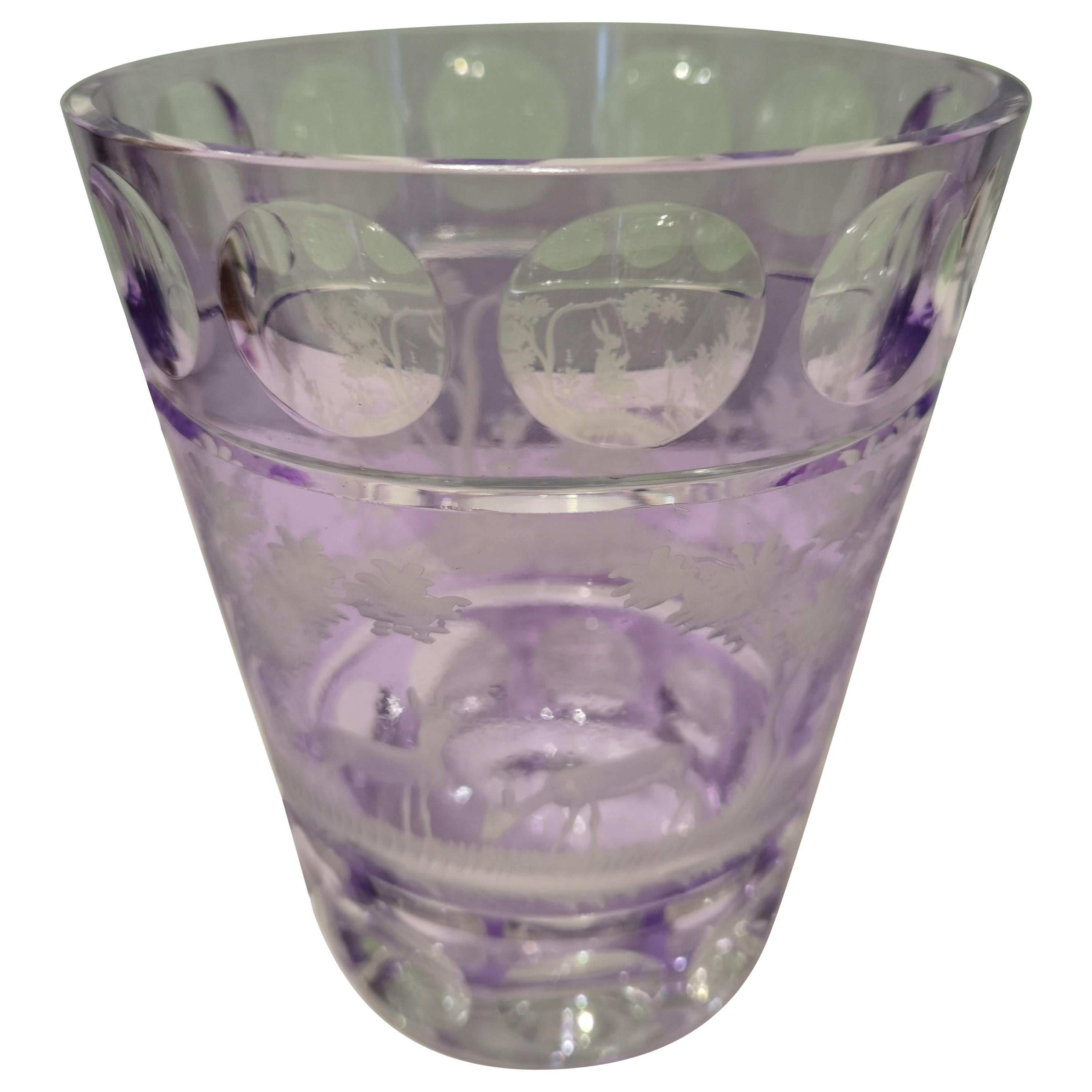 Country Style Hand Blown Crystal Vase Purple Glass Sofina Boutique Kitzbühel